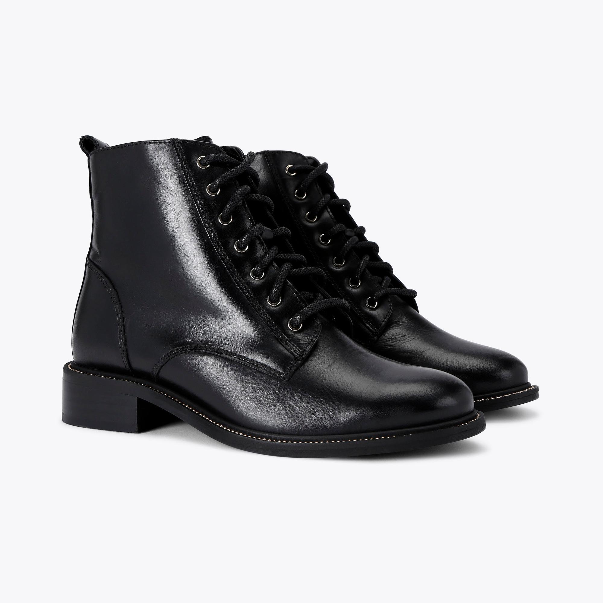 SPIKE Black Lace Up Ankle Boots by CARVELA
