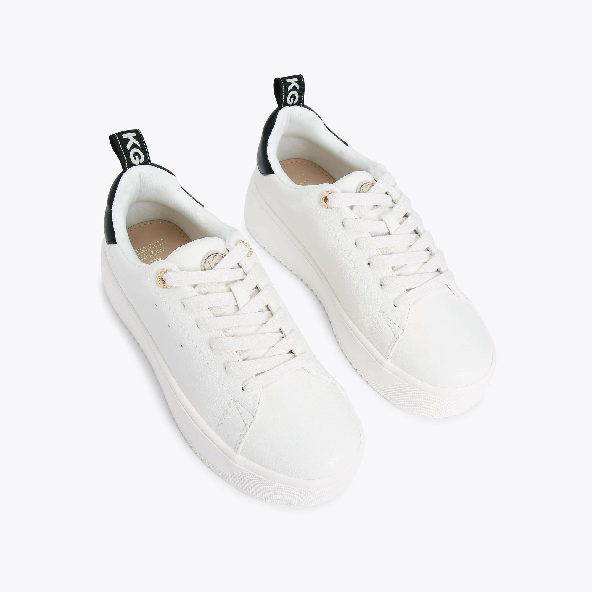 LIGHTER LACE UP White Vegan Chunky Sneakers by KG KURT GEIGER