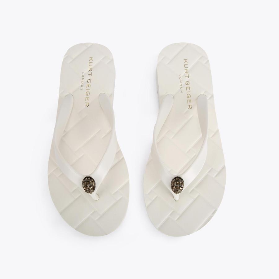 KENSINGTON Q FLIP FLOP Bone Quilted Flip Flop Sandal by KURT GEIGER LONDON