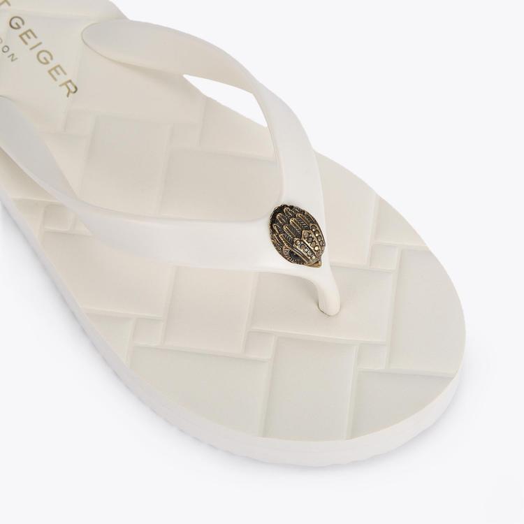 KENSINGTON Q FLIP FLOP Bone Quilted Flip Flop Sandal by KURT GEIGER LONDON