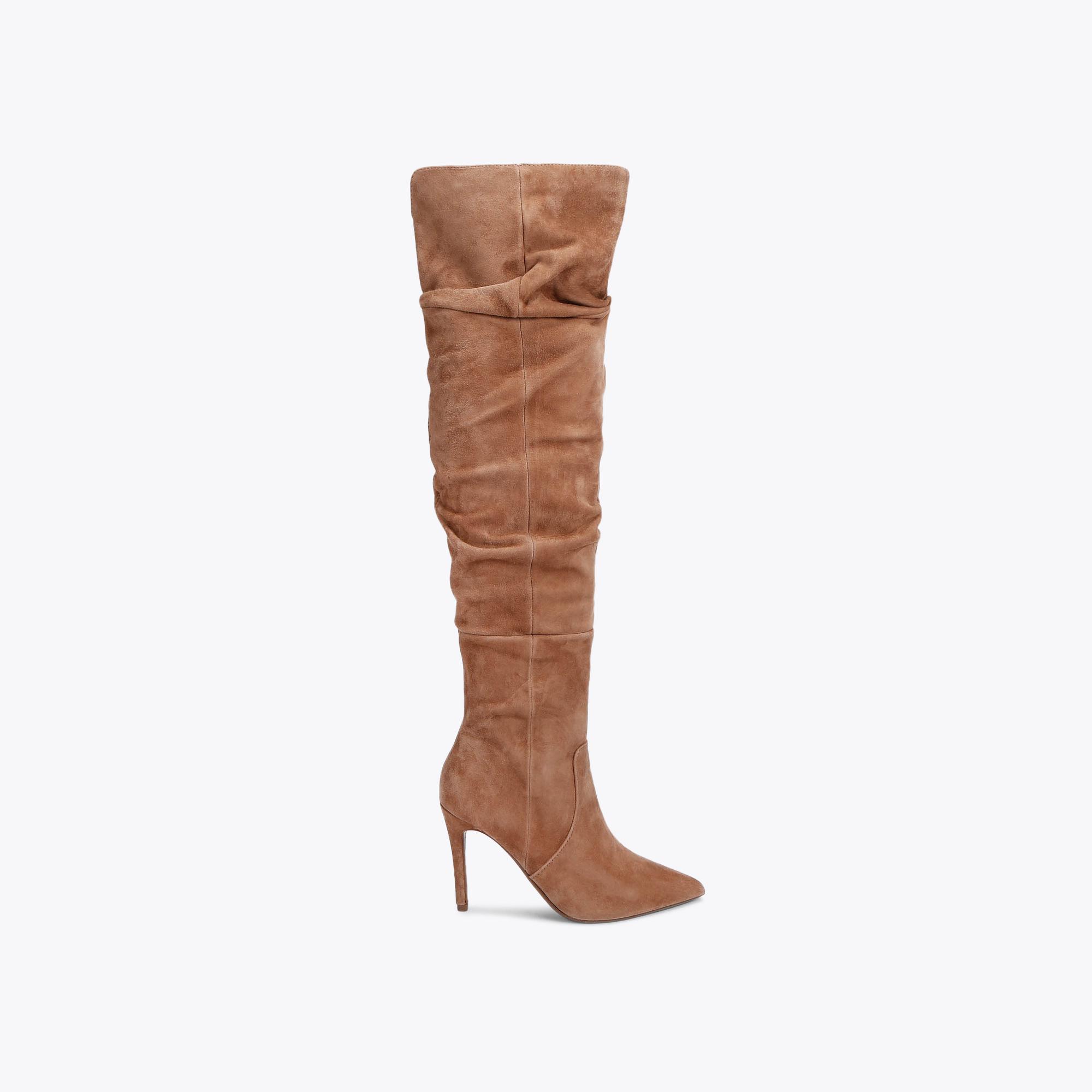 SPICY SLOUCH Tan Slouch Suede Knee High Boot by CARVELA