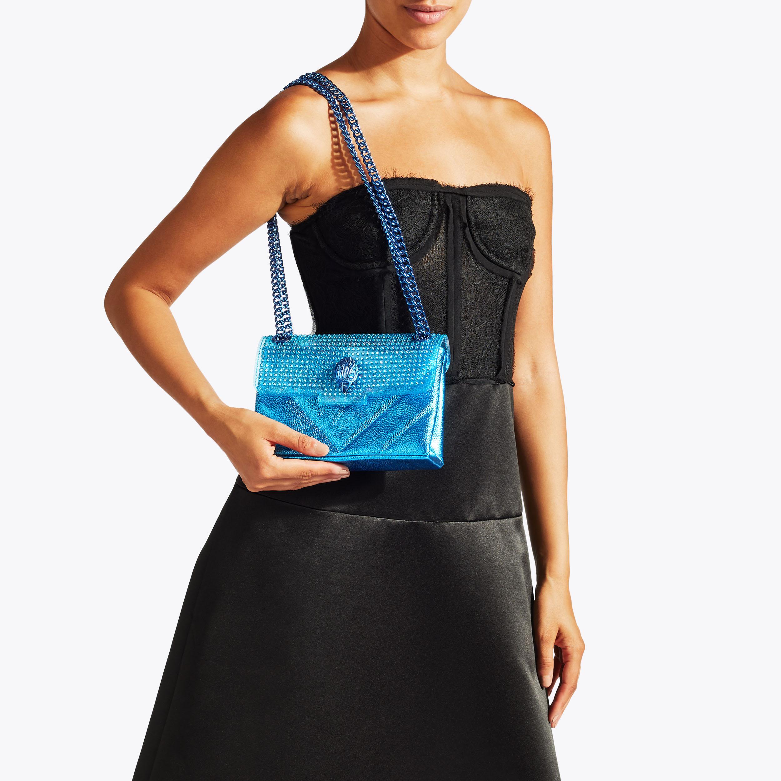 MINI KENSINGTON BAG Blue Cross Body Bag by KURT GEIGER LONDON