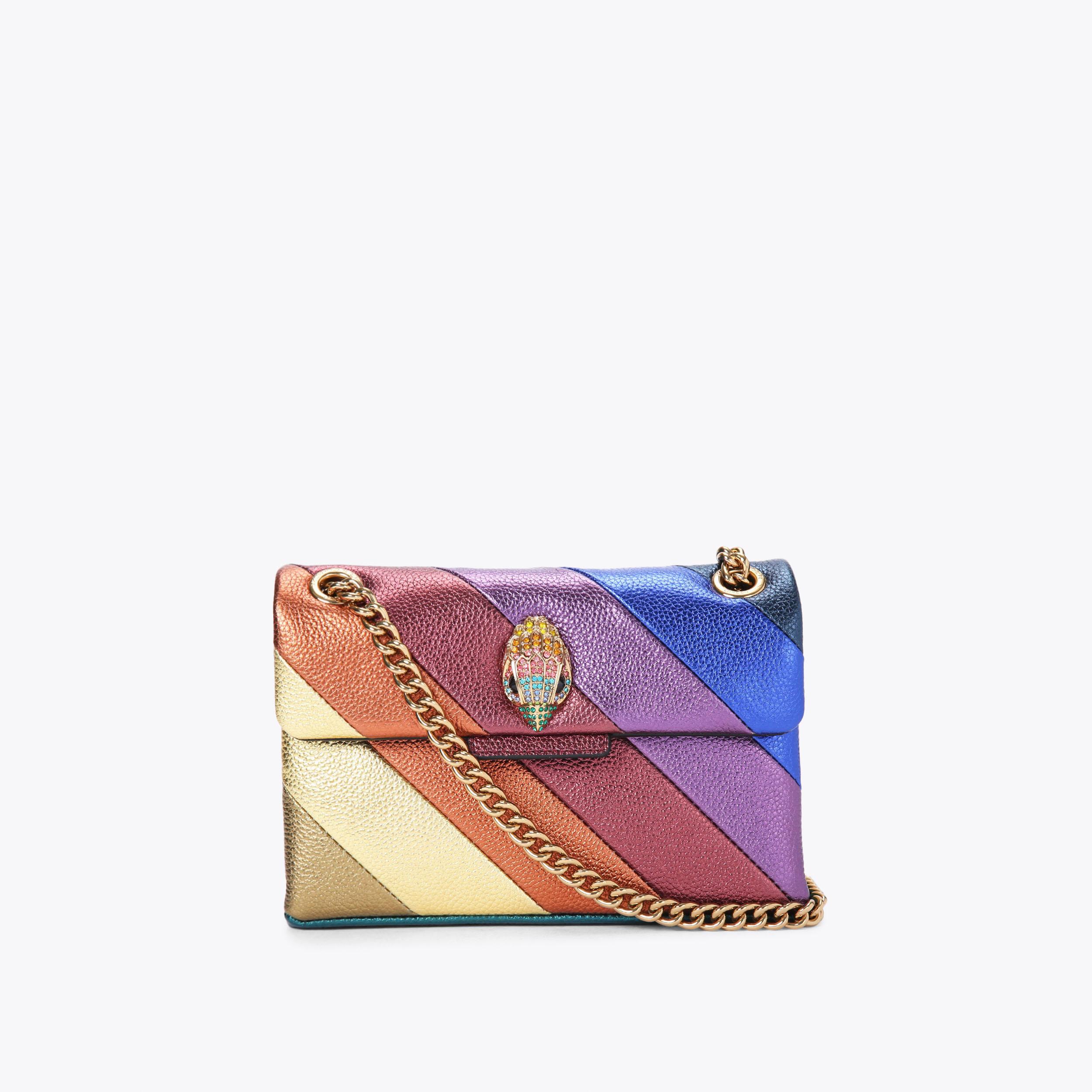 MINI KENSINGTON LEATHER Rainbow Stripe Cross Body Bag by KURT GEIGER LONDON