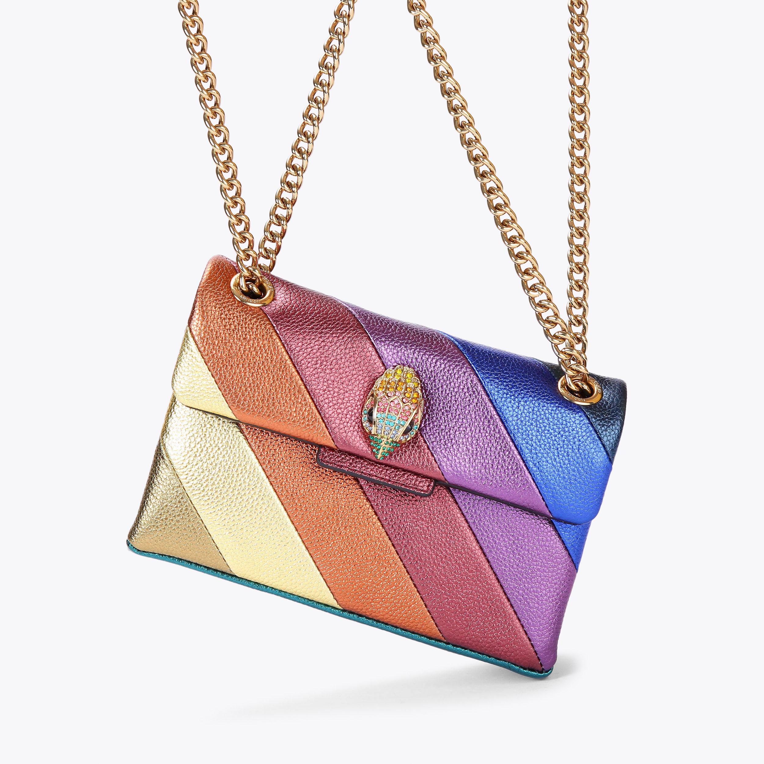 MINI KENSINGTON LEATHER Rainbow Stripe Cross Body Bag by KURT GEIGER LONDON