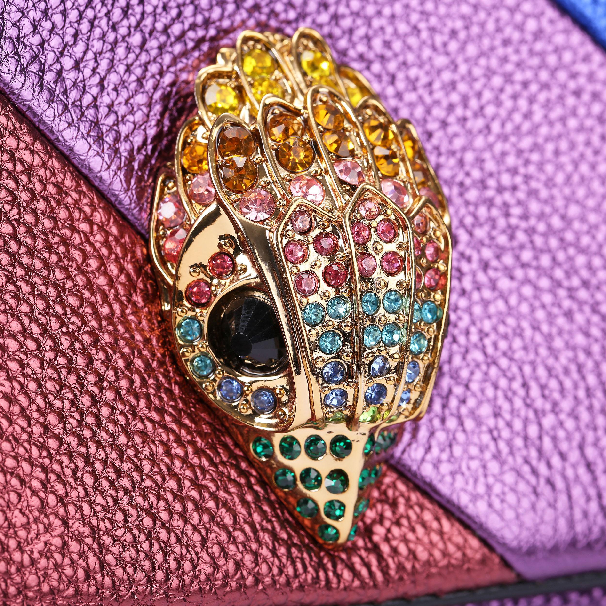 XXL KENSINGTON LEATHER Striped Leather Shoulder Bag by KURT GEIGER LONDON