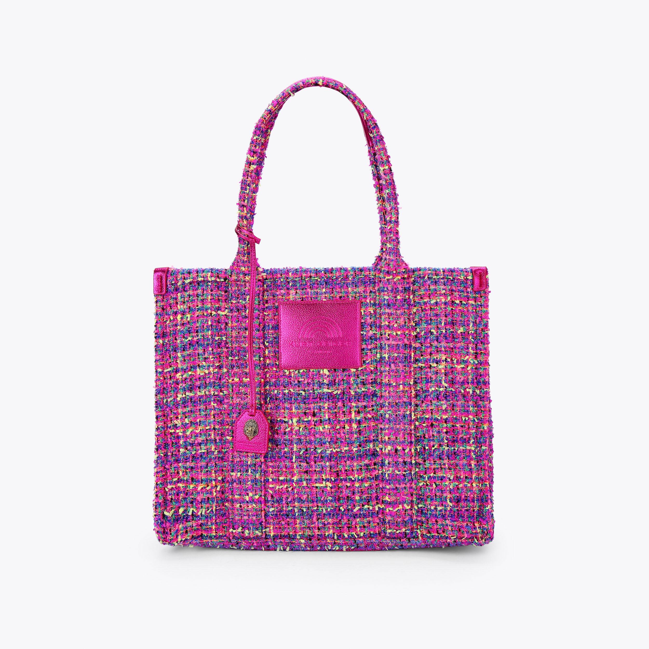 TWEED LG SOUTHBANK TOTE Pink Tweed Tote Bag by KURT GEIGER LONDON