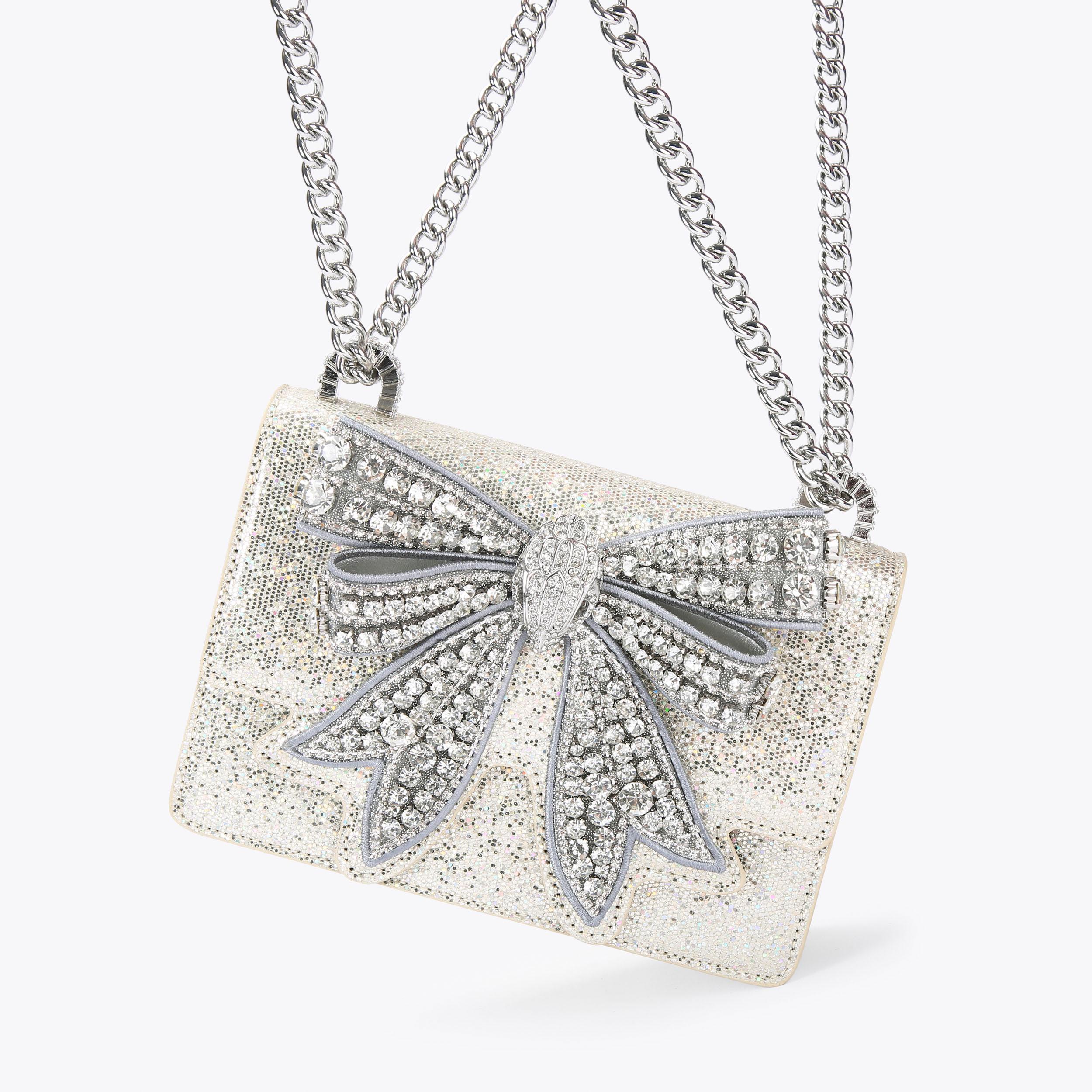 BOW SMALL SHOREDITCH Silver Cross Body Bag by KURT GEIGER LONDON