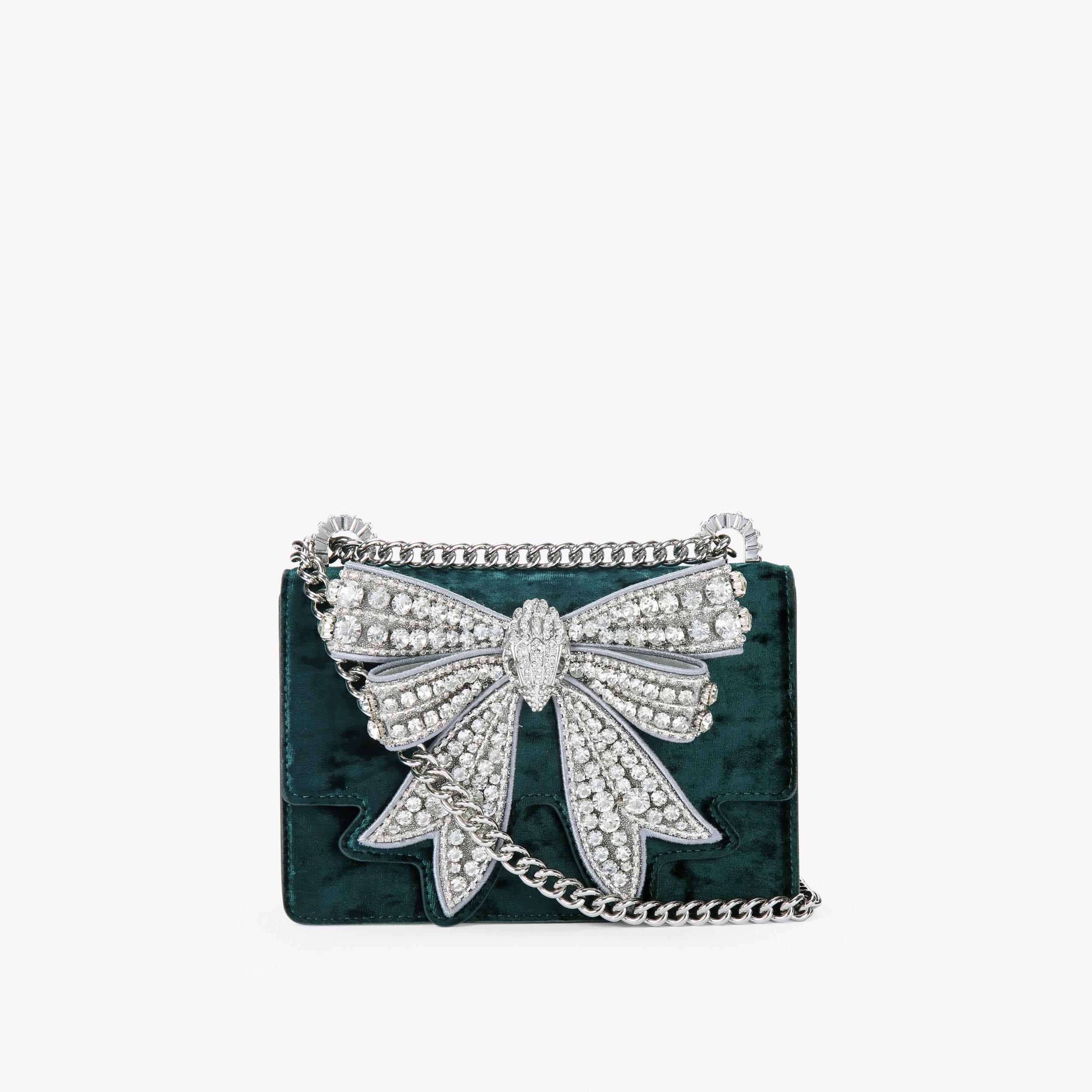 BOW SMALL SHOREDITCH Velvet Cross Body Bag by KURT GEIGER LONDON