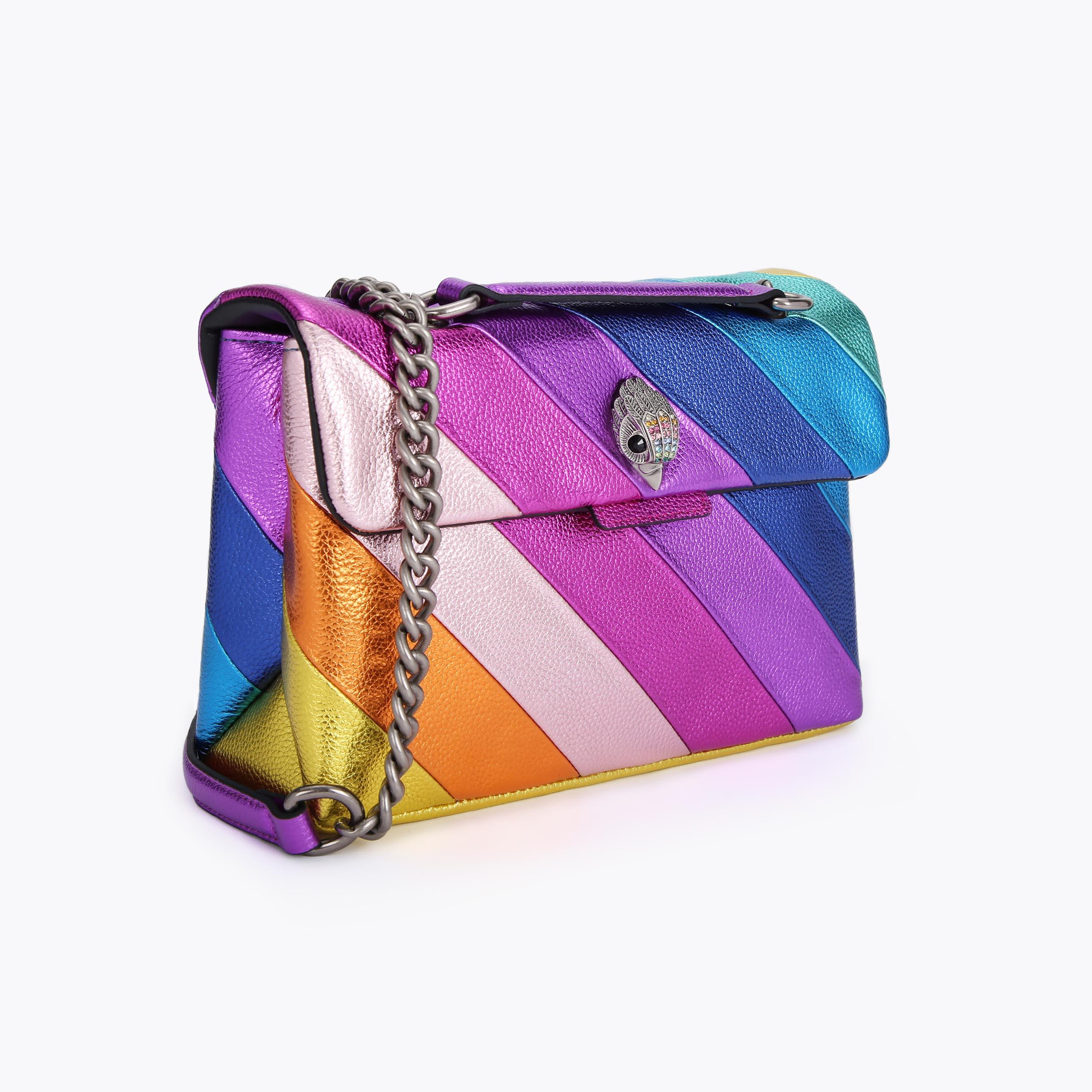 LEATHER KENSINGTON BAG Leather Rainbow Metallic Shoulder Bag by KURT ...