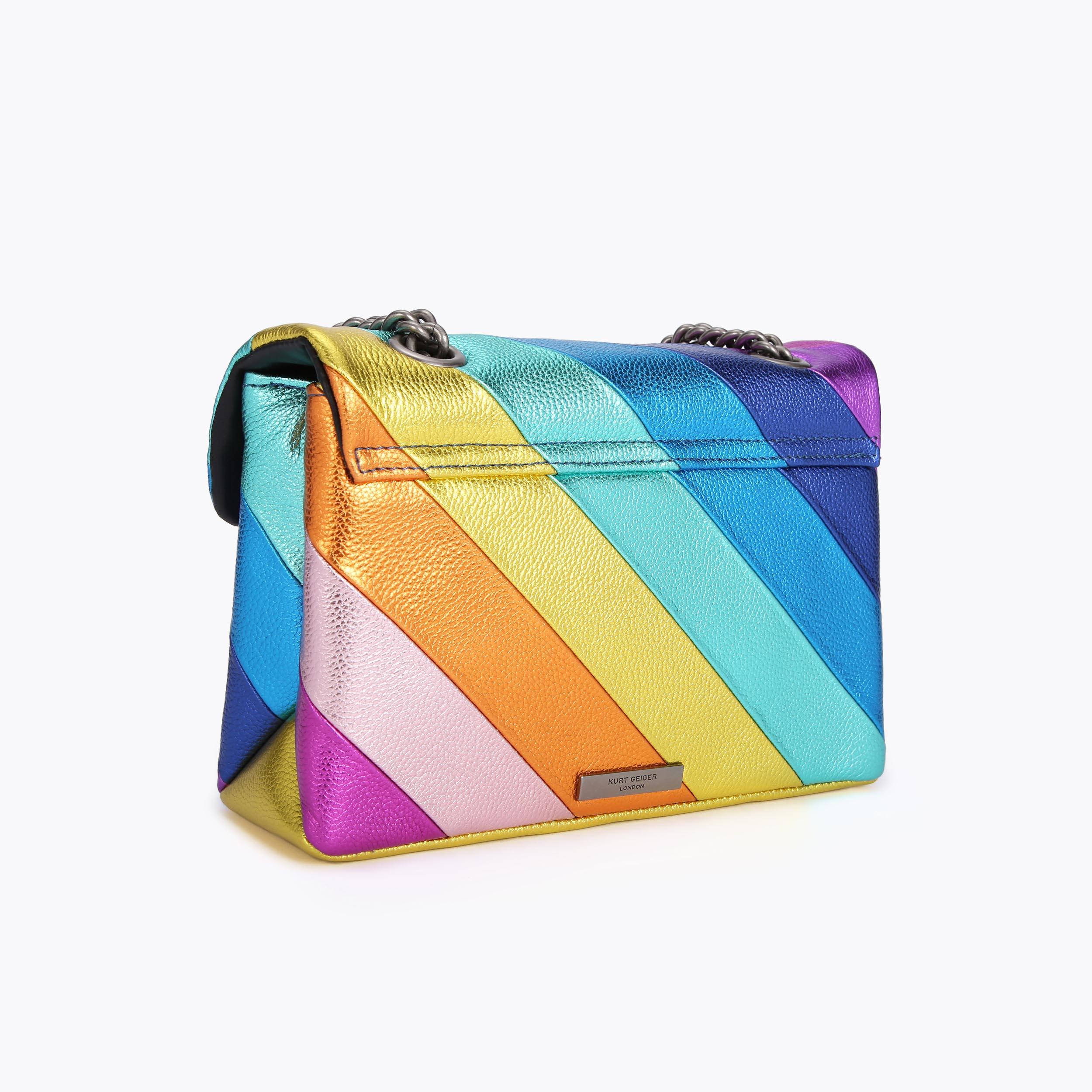 LEATHER KENSINGTON BAG Leather Rainbow Metallic Shoulder Bag by KURT