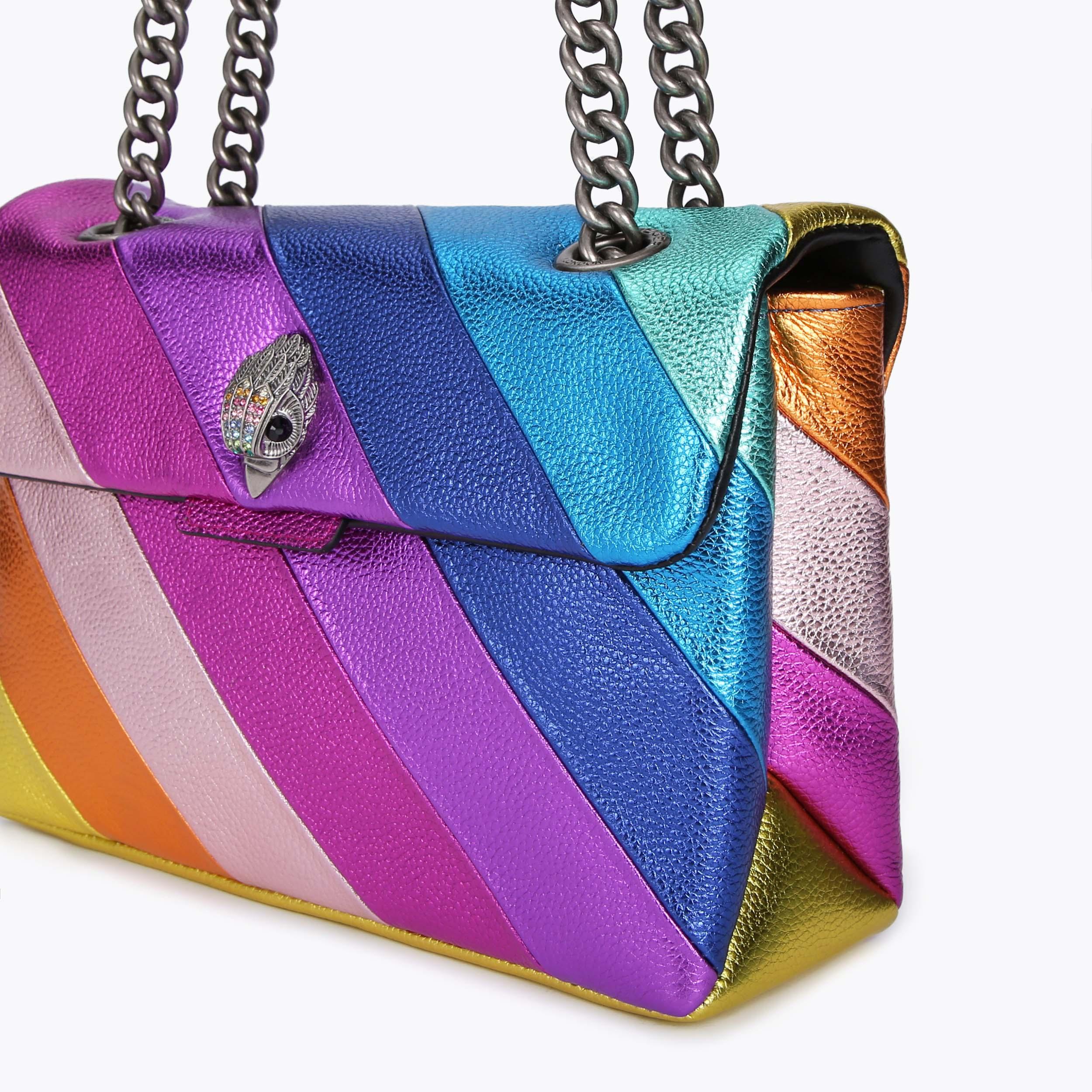 LEATHER KENSINGTON BAG Leather Rainbow Metallic Shoulder Bag by KURT GEIGER LONDON