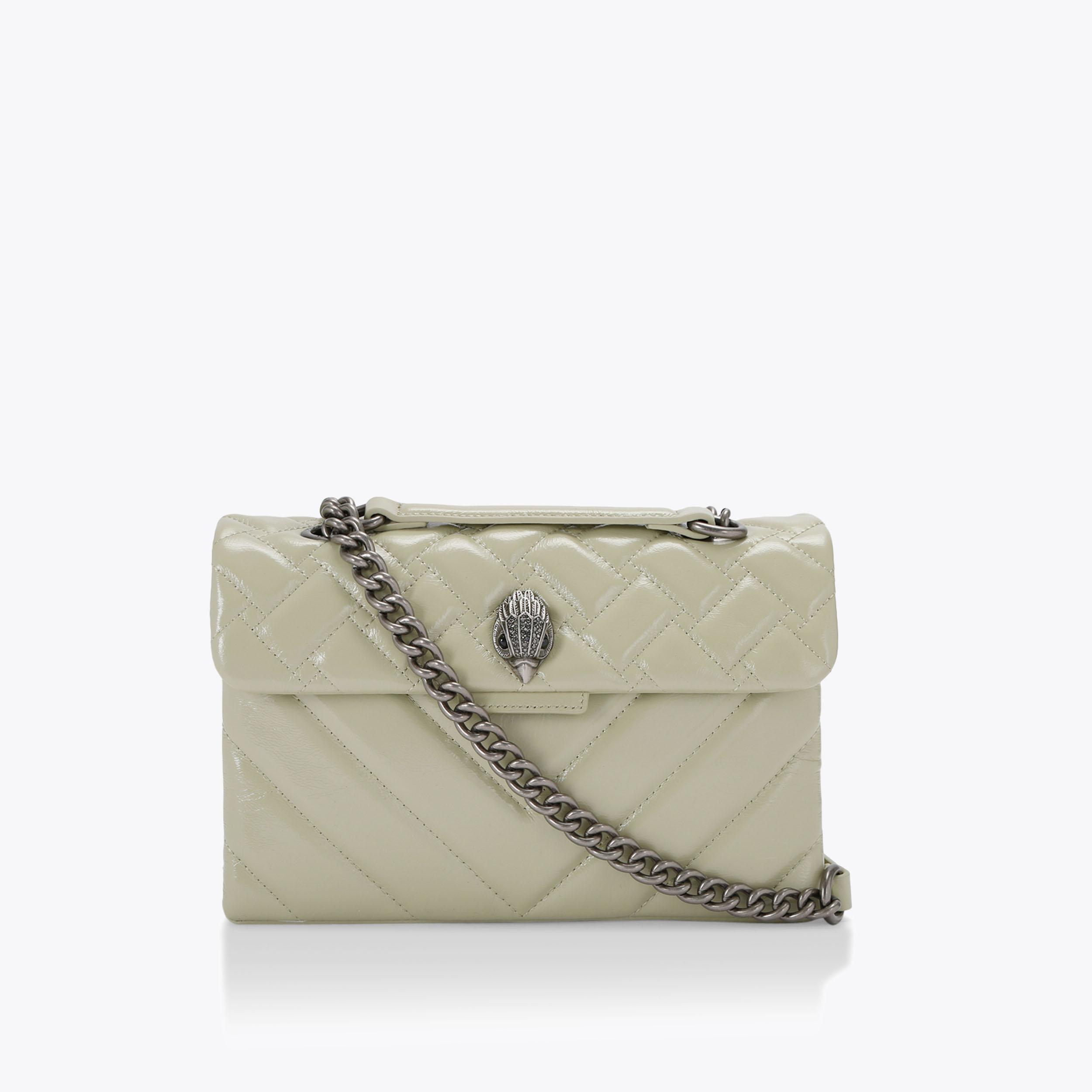 LEATHER KENSINGTON BAG Pale Green Shoulder Bag by KURT GEIGER LONDON