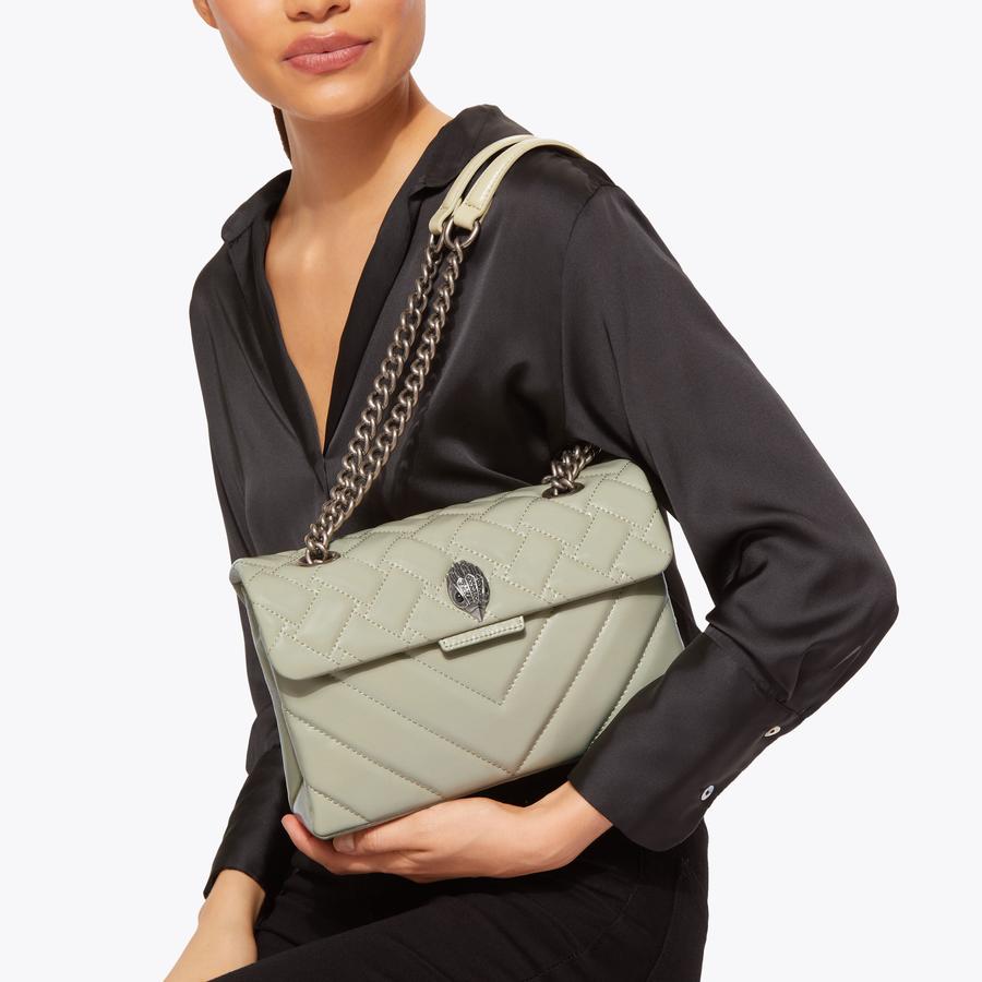 LEATHER KENSINGTON BAG Pale Green Shoulder Bag by KURT GEIGER LONDON