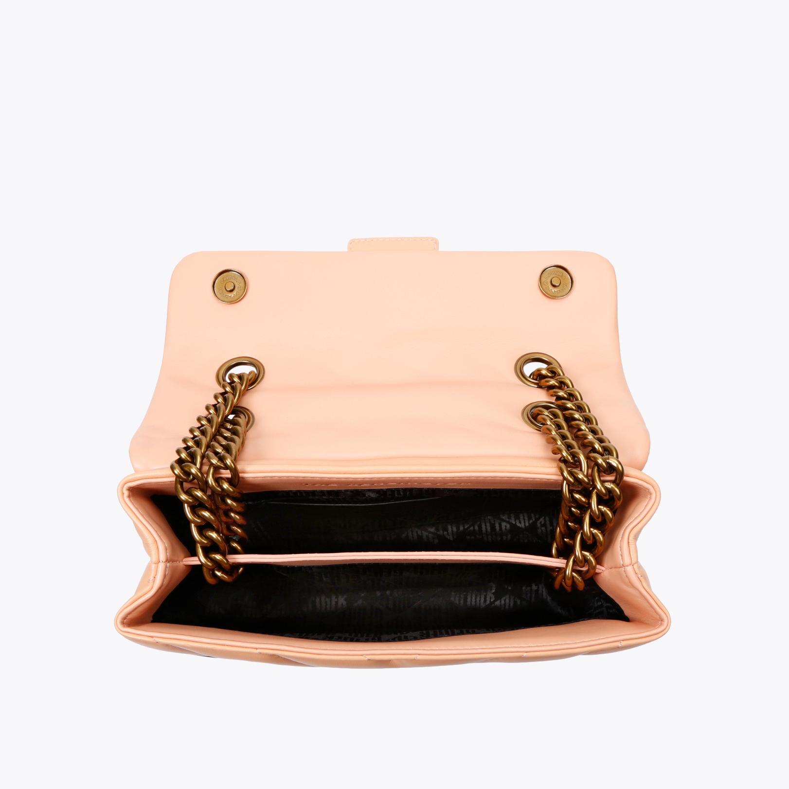 LEATHER KENSINGTON BAG Peach Leather Shoulder Bag by KURT GEIGER LONDON