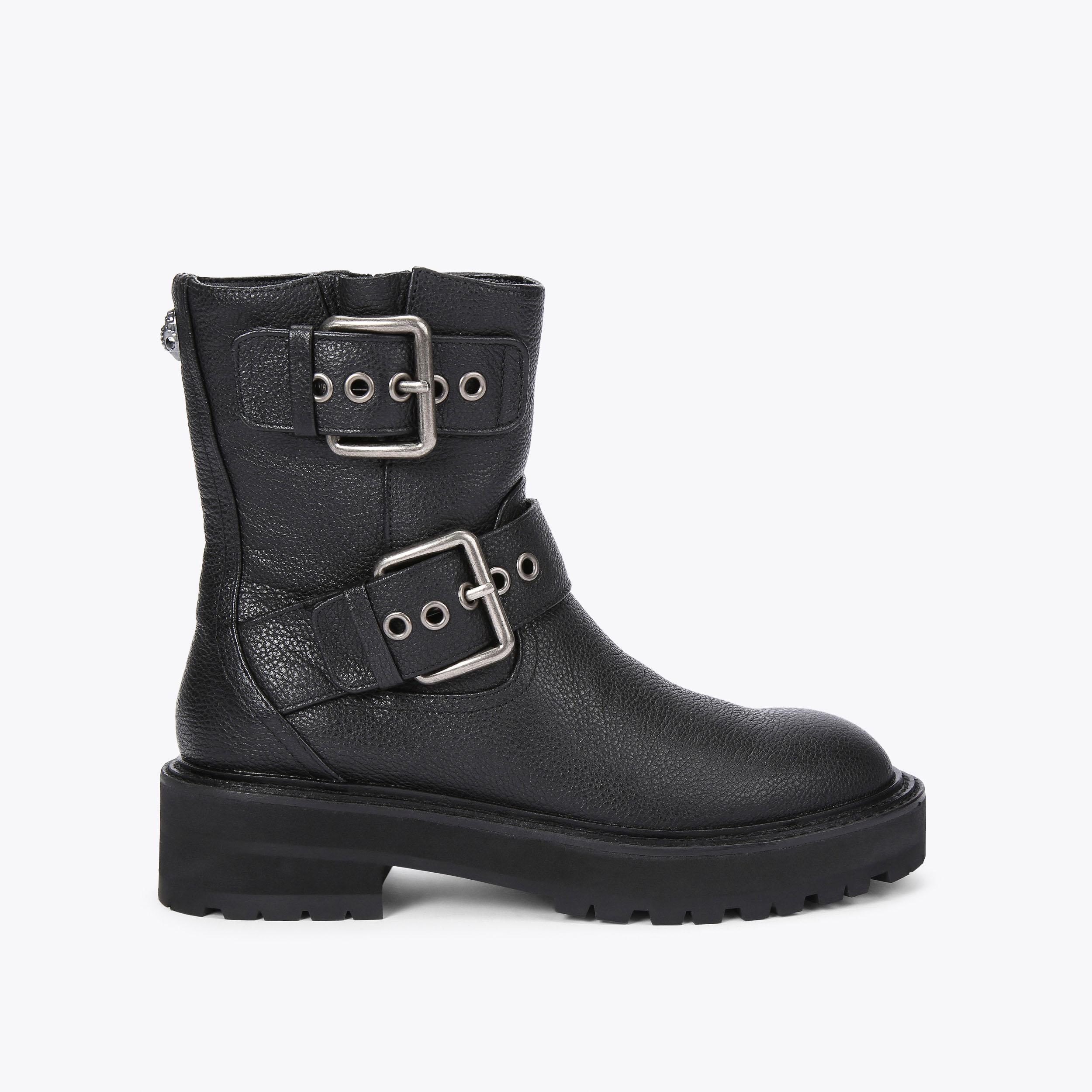 Womens leather biker boots on sale uk