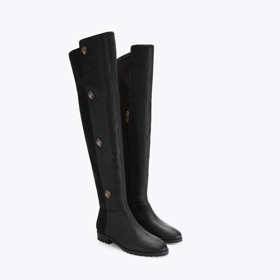 Black flat over the knee boots hotsell