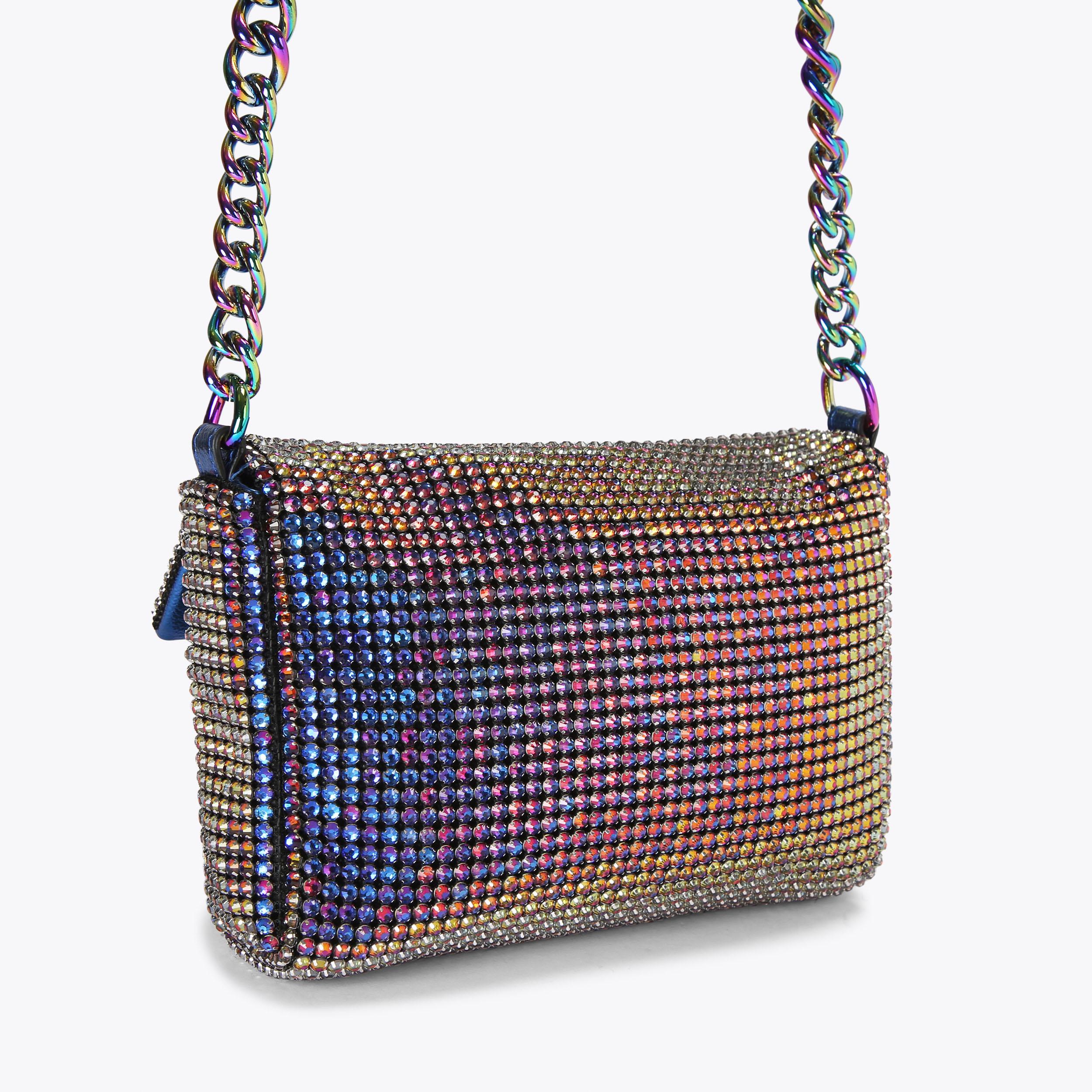 SM PARTY SHOULDER BAG Iridescent Crystal Shoulder Bag by KURT GEIGER LONDON