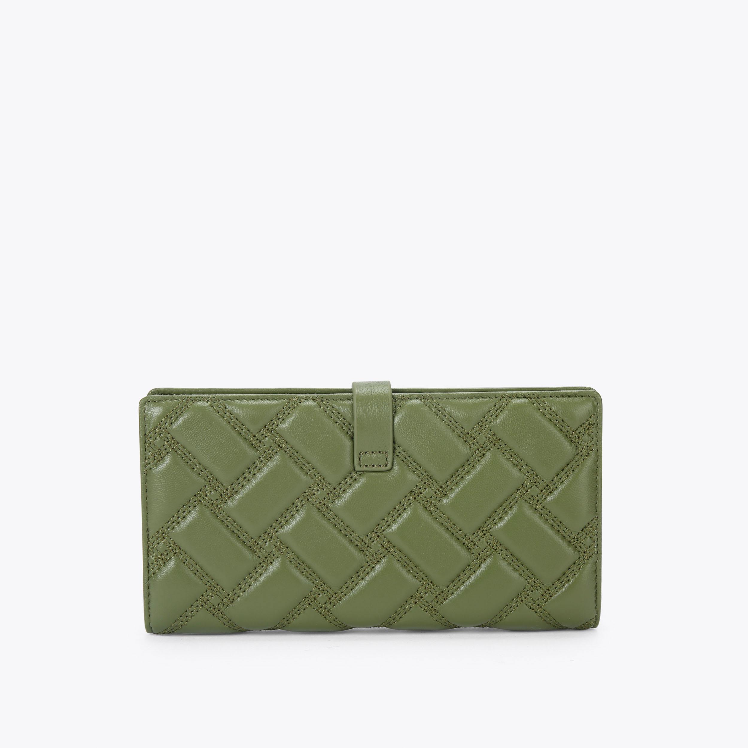 LEATHER SOFT WALLET DR Khaki Long Wallet by KURT GEIGER LONDON