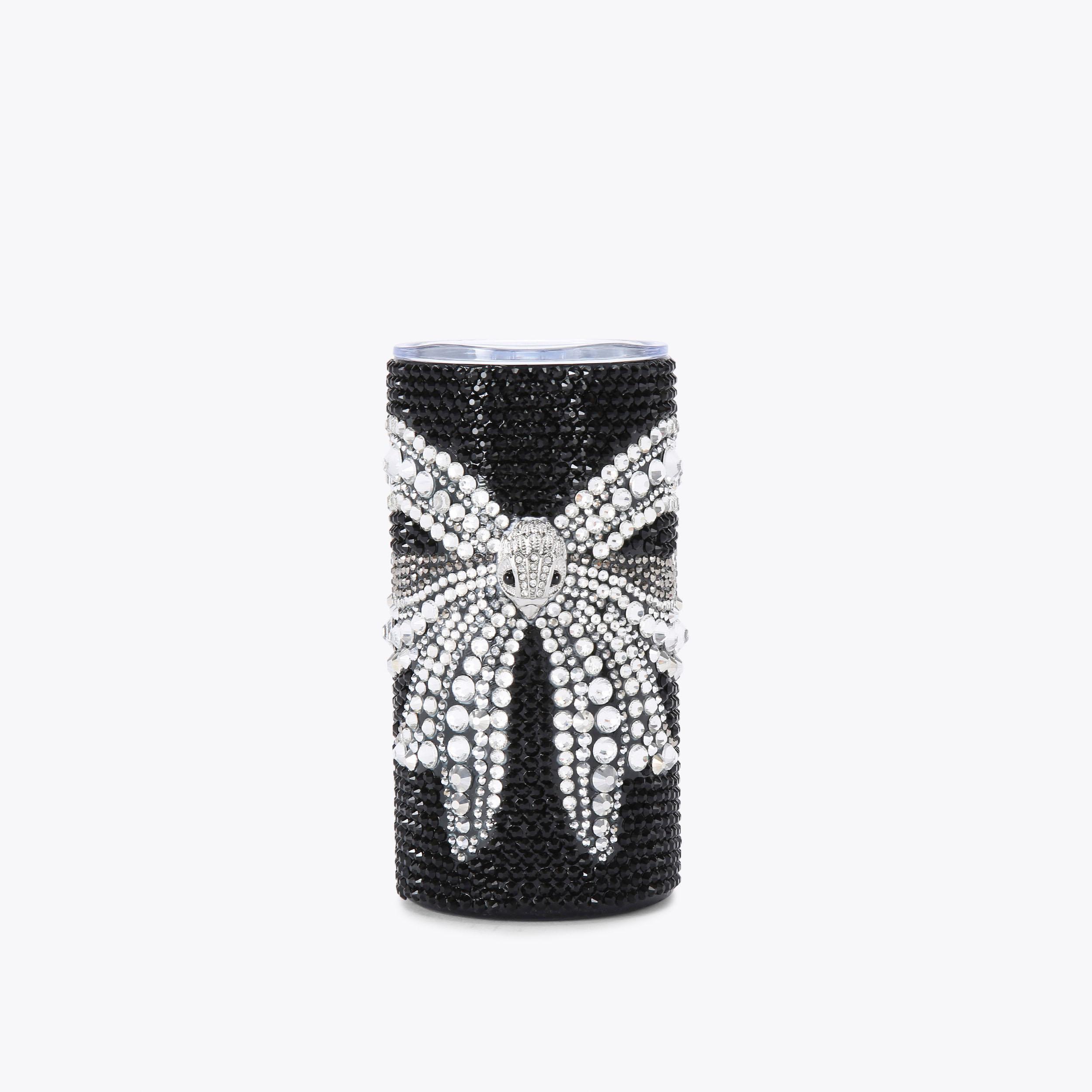 CRYSTAL CAN Black Crystal Reusable Tumbler by KURT GEIGER LONDON