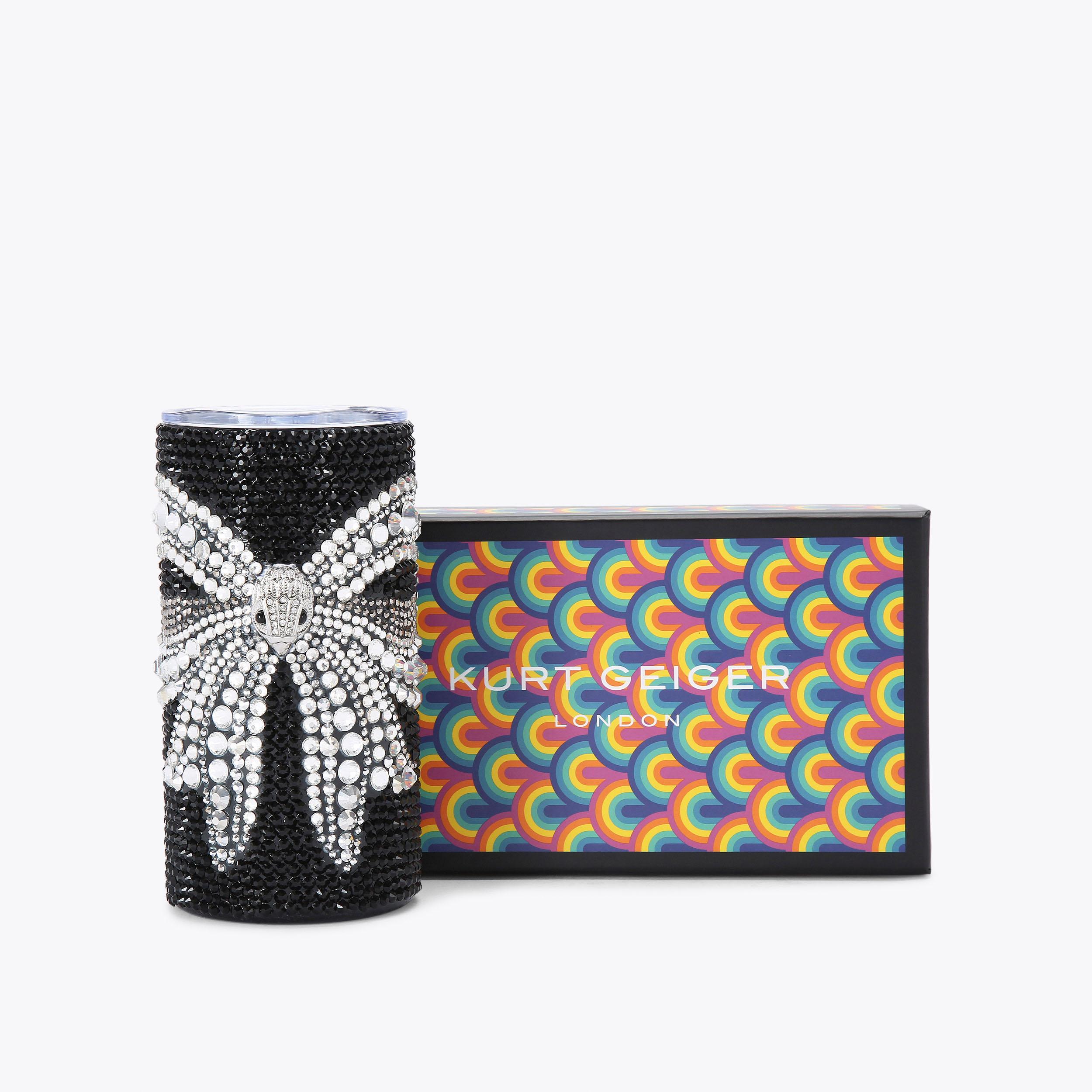 CRYSTAL CAN Black Crystal Reusable Tumbler by KURT GEIGER LONDON