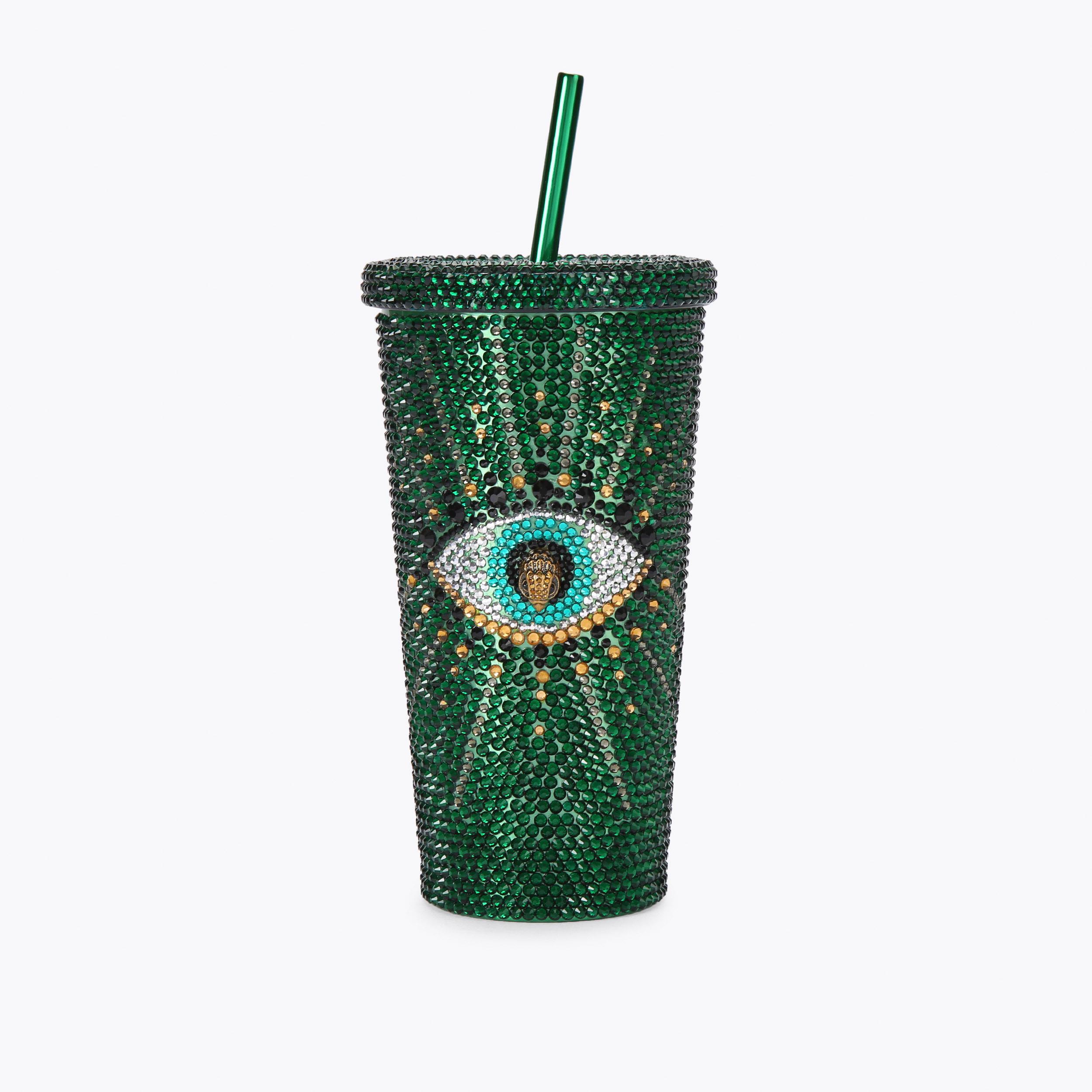 CRYSTAL TUMBLER Green Crystal Tumbler by KURT GEIGER LONDON