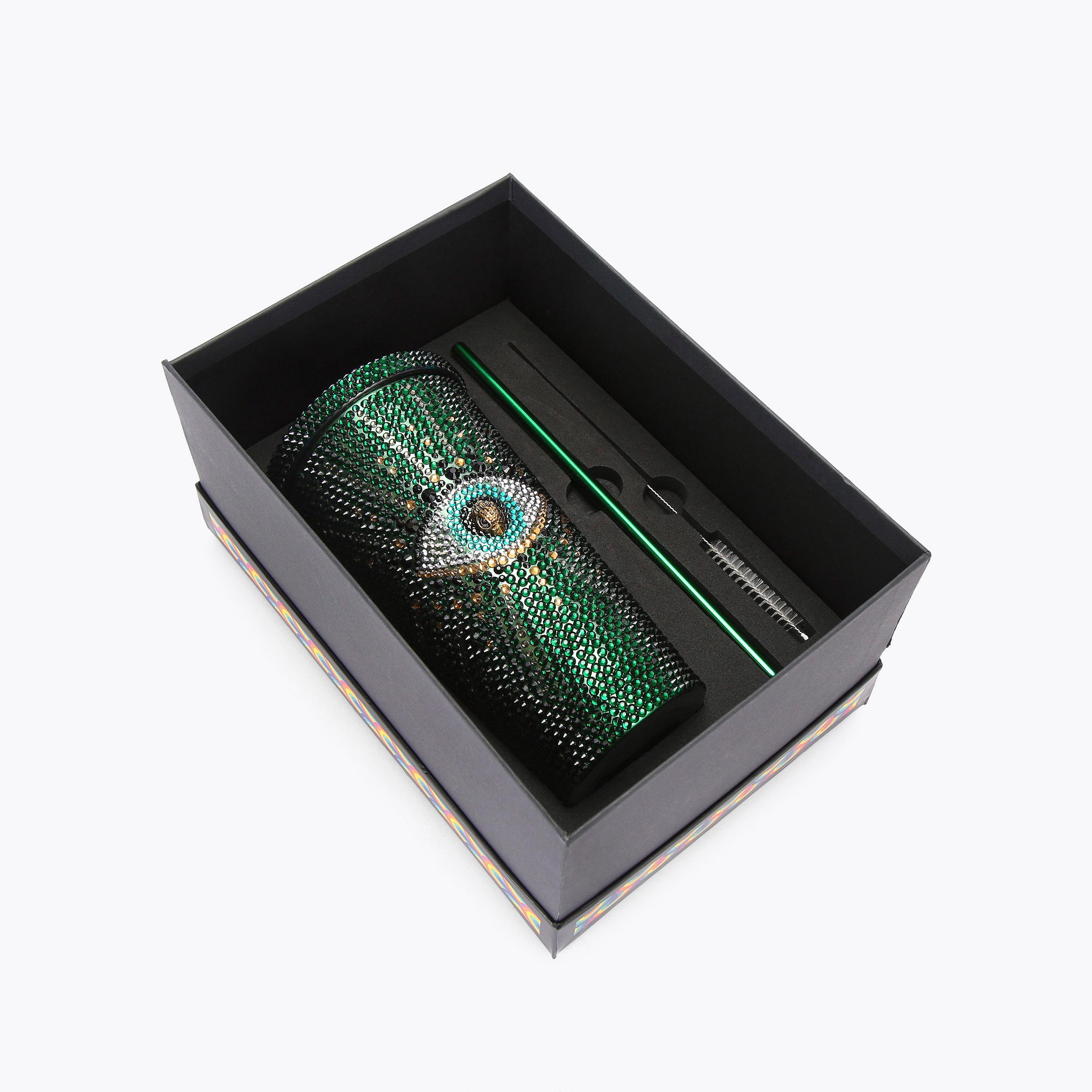 CRYSTAL TUMBLER Green Crystal Tumbler by KURT GEIGER LONDON