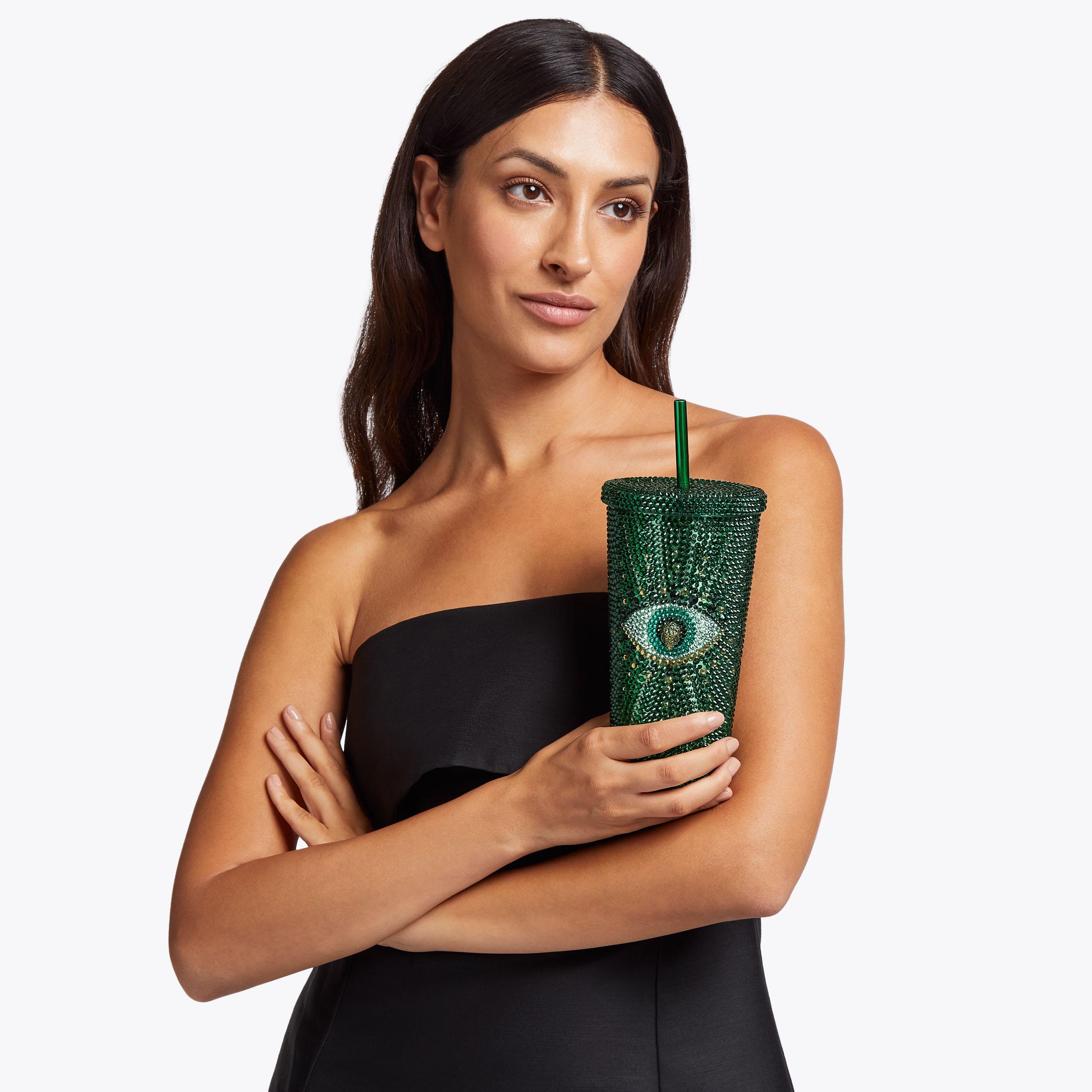 CRYSTAL TUMBLER Green Crystal Tumbler by KURT GEIGER LONDON