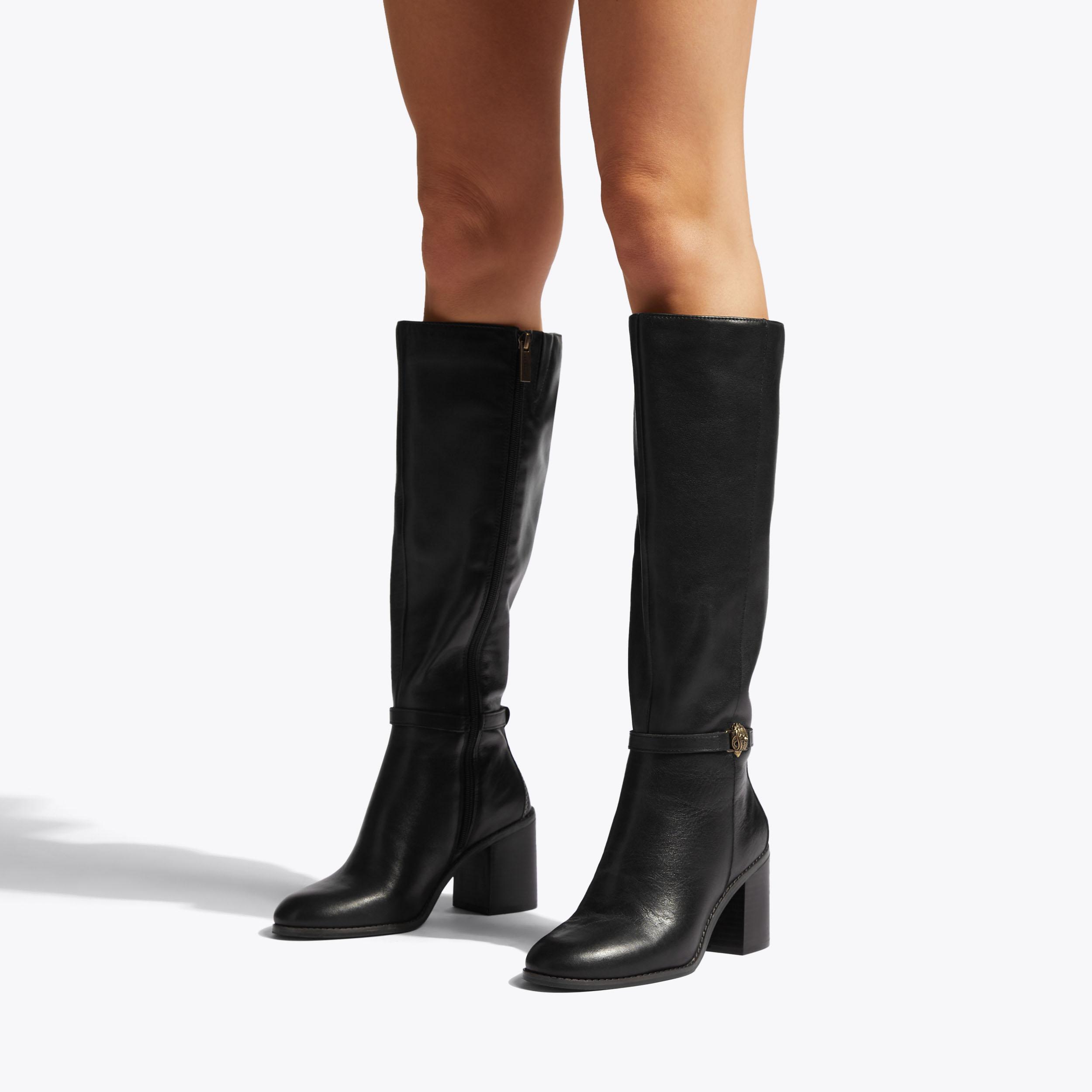 SHOREDITCH BLOCK KNEE B Black Knee Boots by KURT GEIGER LONDON