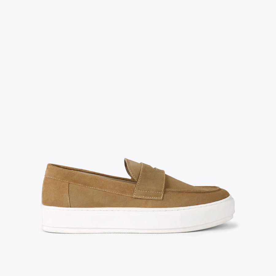 LANEY SLIP ON Tan Suede Trainers by KURT GEIGER LONDON