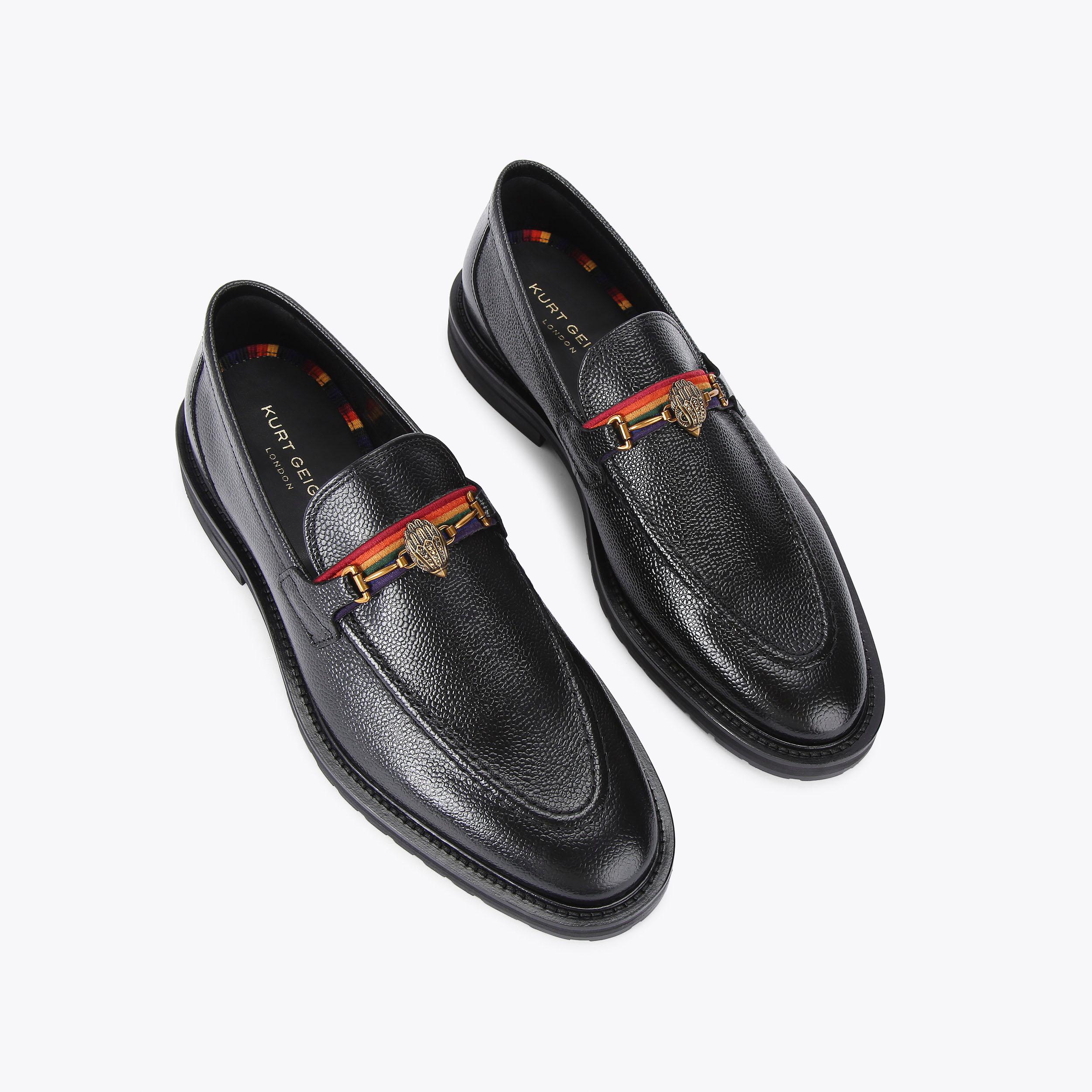 BATES LOAFER Black Leather Slip On Shoes by KURT GEIGER LONDON display picture 2