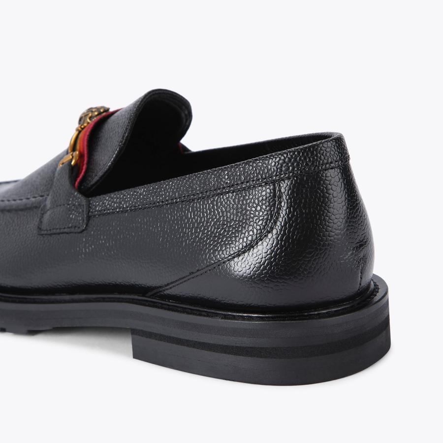 BATES LOAFER Black Leather Slip On Shoes by KURT GEIGER LONDON display picture 2