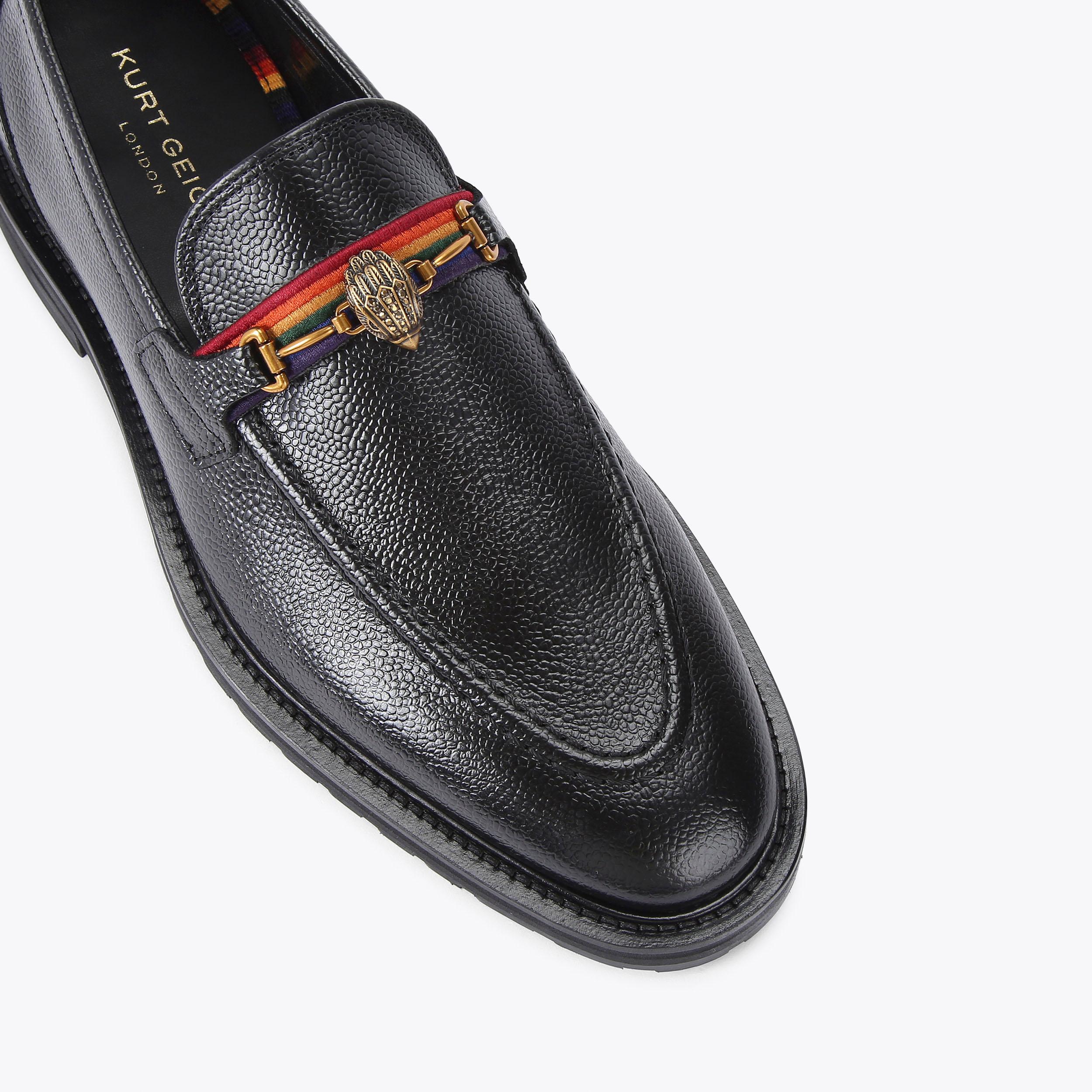 Mens Kurt Geiger Bates Black‎ Leather Rainbow Horse Bit Loafers Shoes Size 41.5 alistair-black-leather-kurt-  main image 3