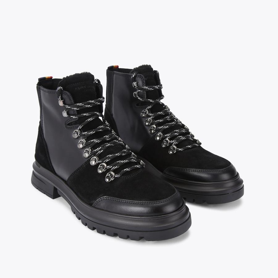 VIPER HIKER Black Lace Up Hiking Boots by KURT GEIGER LONDON