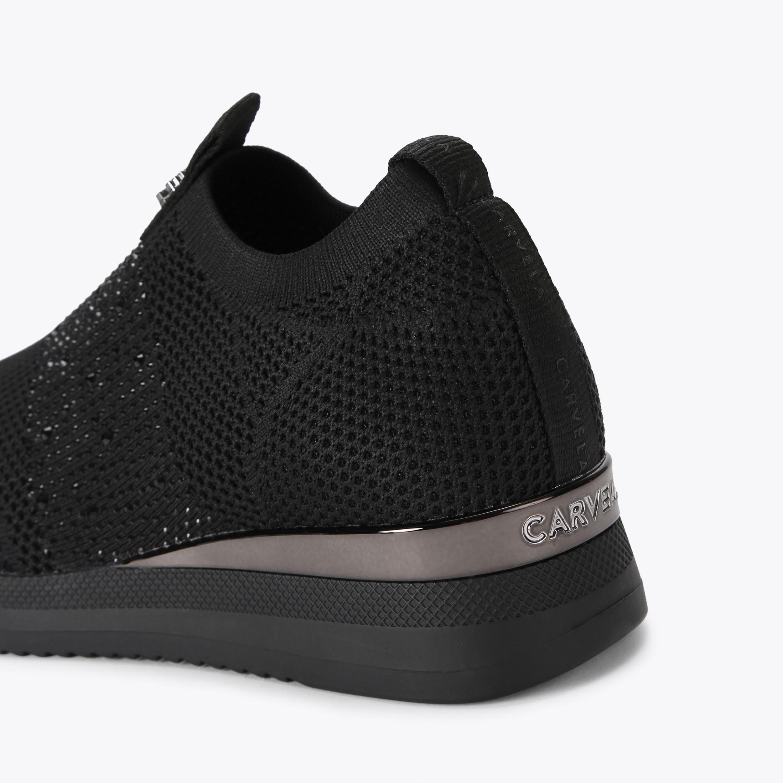 Womens black hot sale carvela trainers