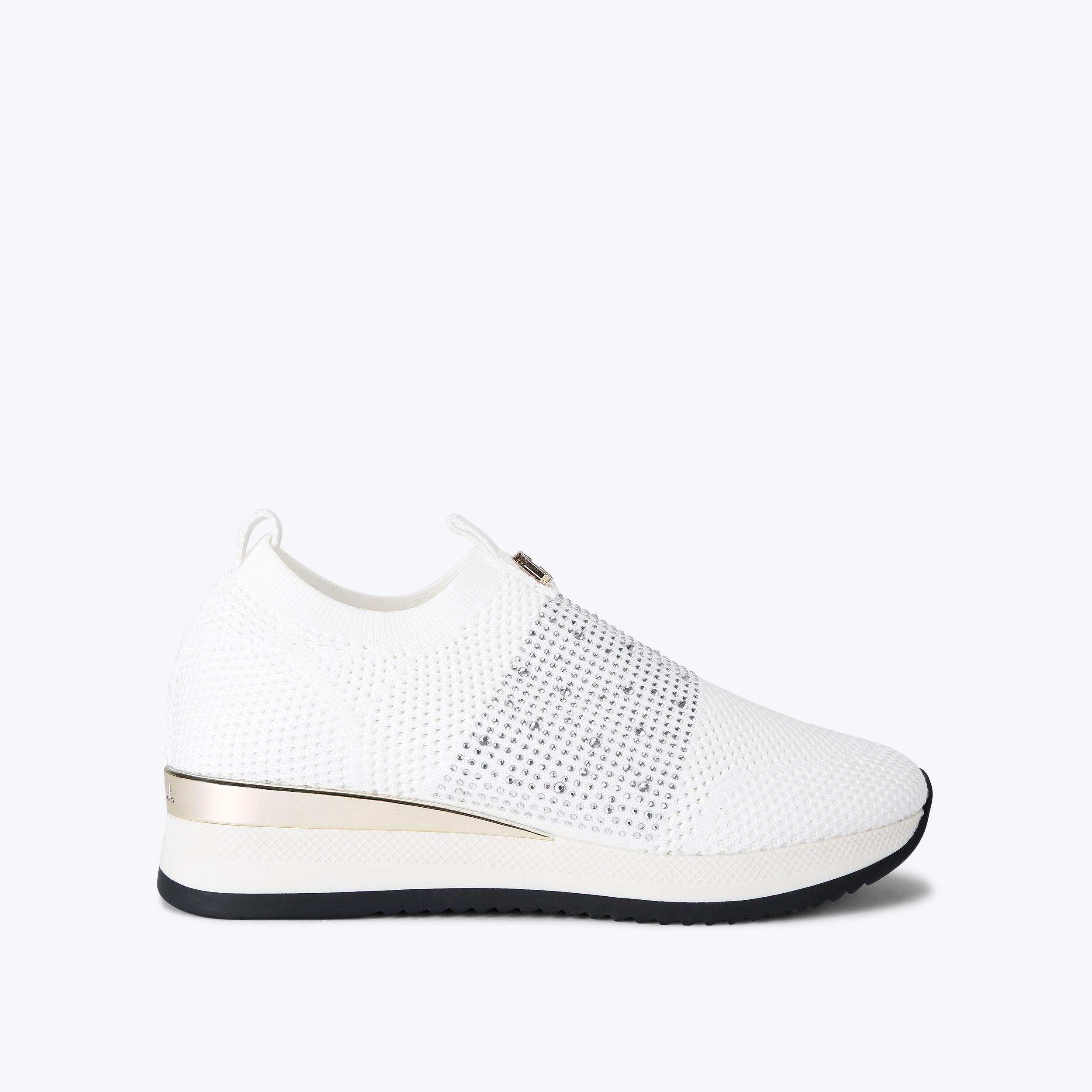 JANEIRO 2 White Slip On Knit Trainers by CARVELA