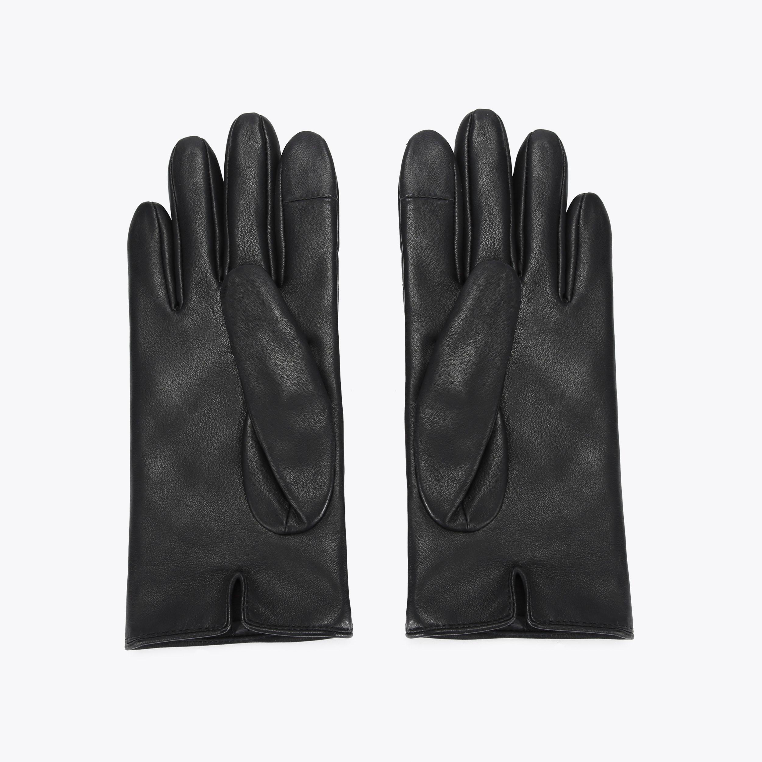 KENSINGTON GLOVES Black Quilted Leather Gloves by KURT GEIGER LONDON