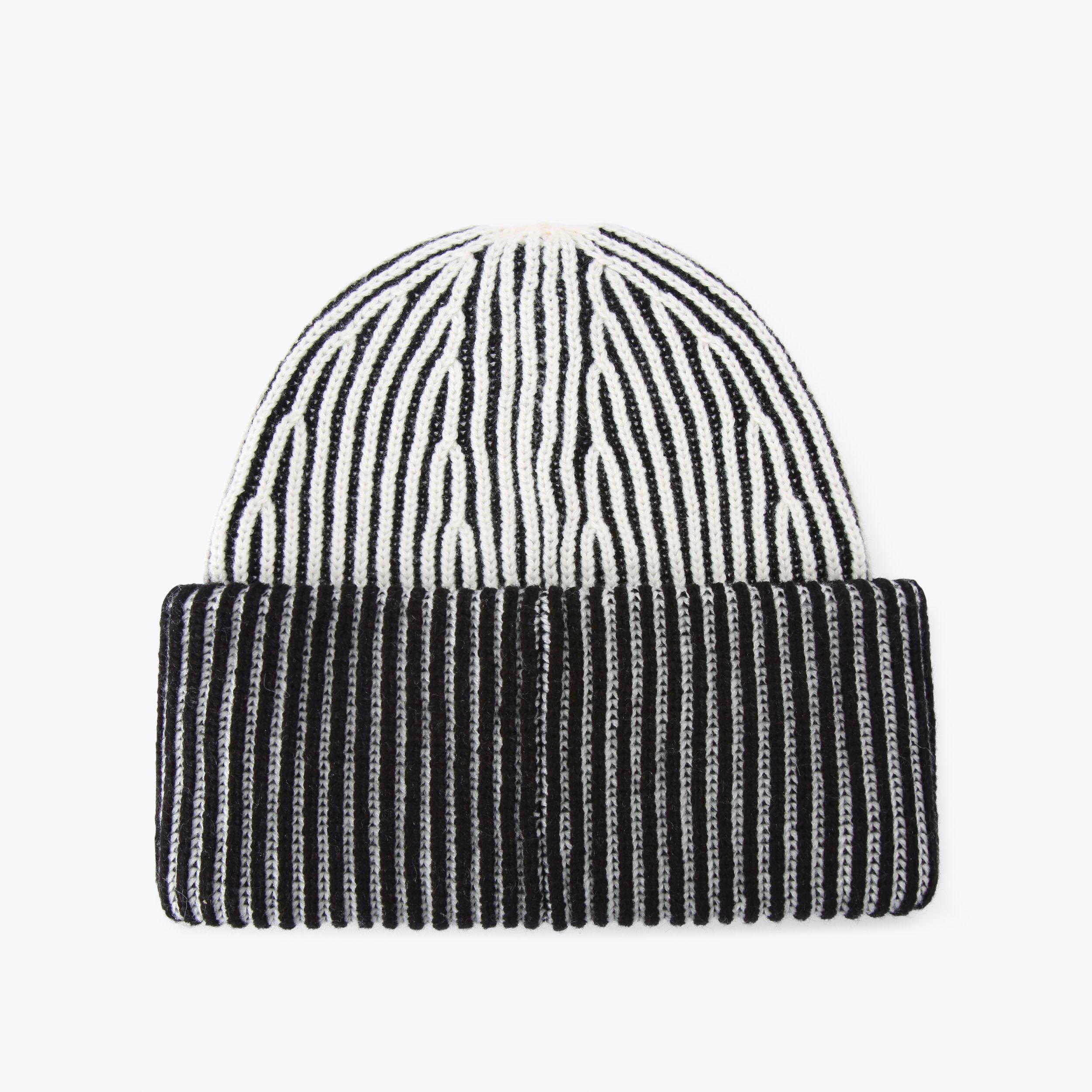 MARLED BEANIE Black White Beanie Hat by KURT GEIGER LONDON