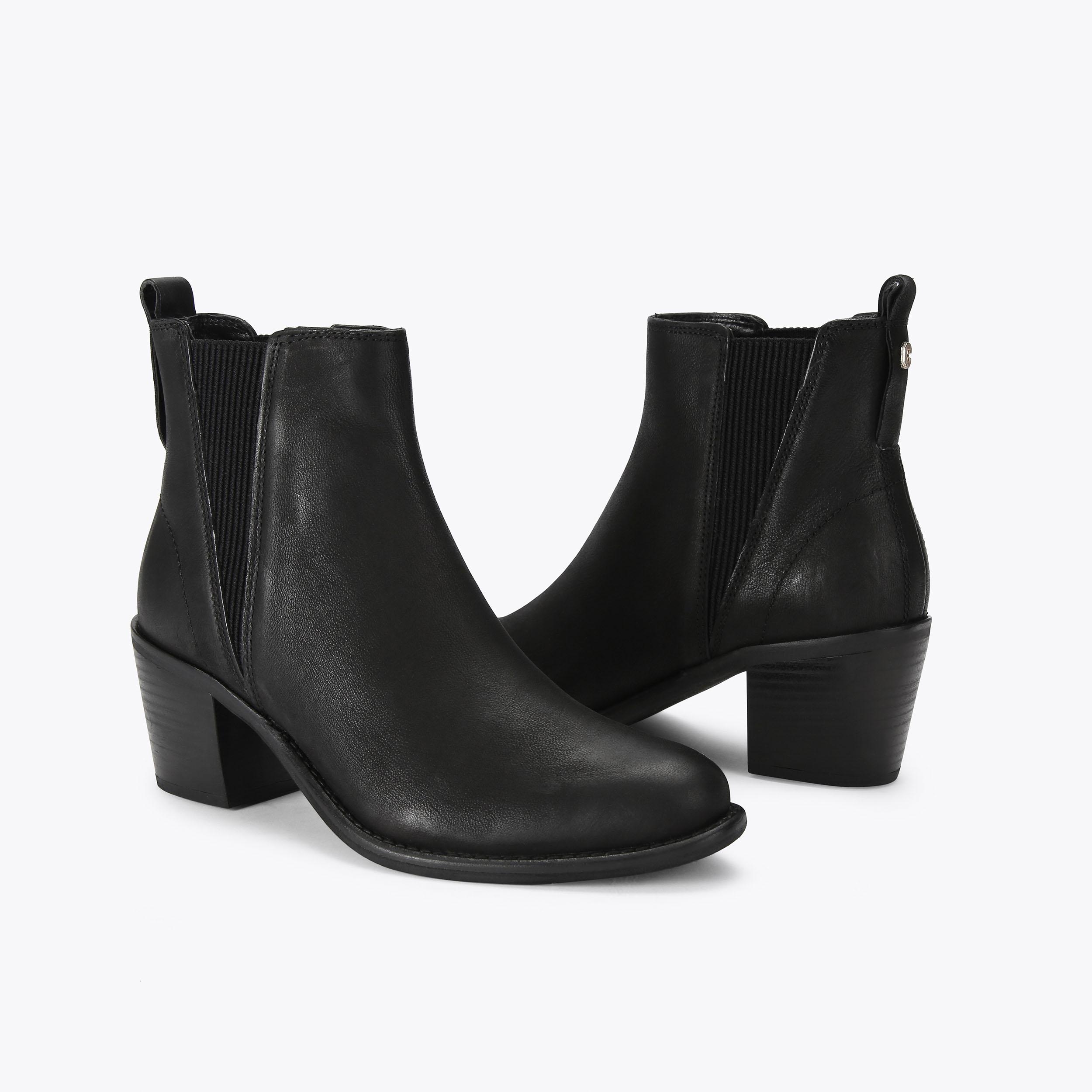 SECIL CHELSEA Black Leather Ankle Boots by CARVELA