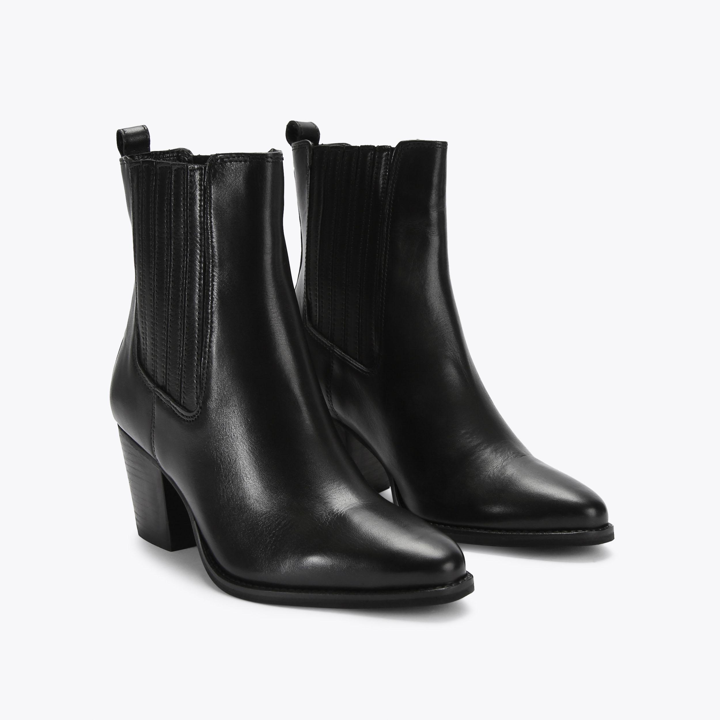 RODEO Black Leather Cowboy Boot by CARVELA