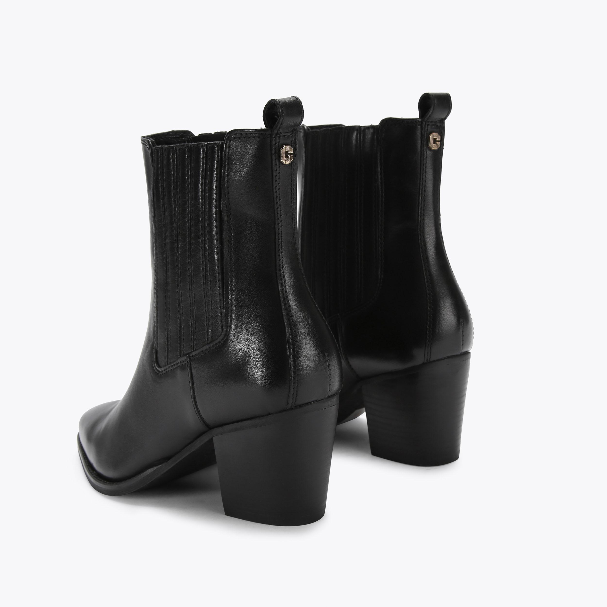 RODEO Black Leather Cowboy Boot by CARVELA