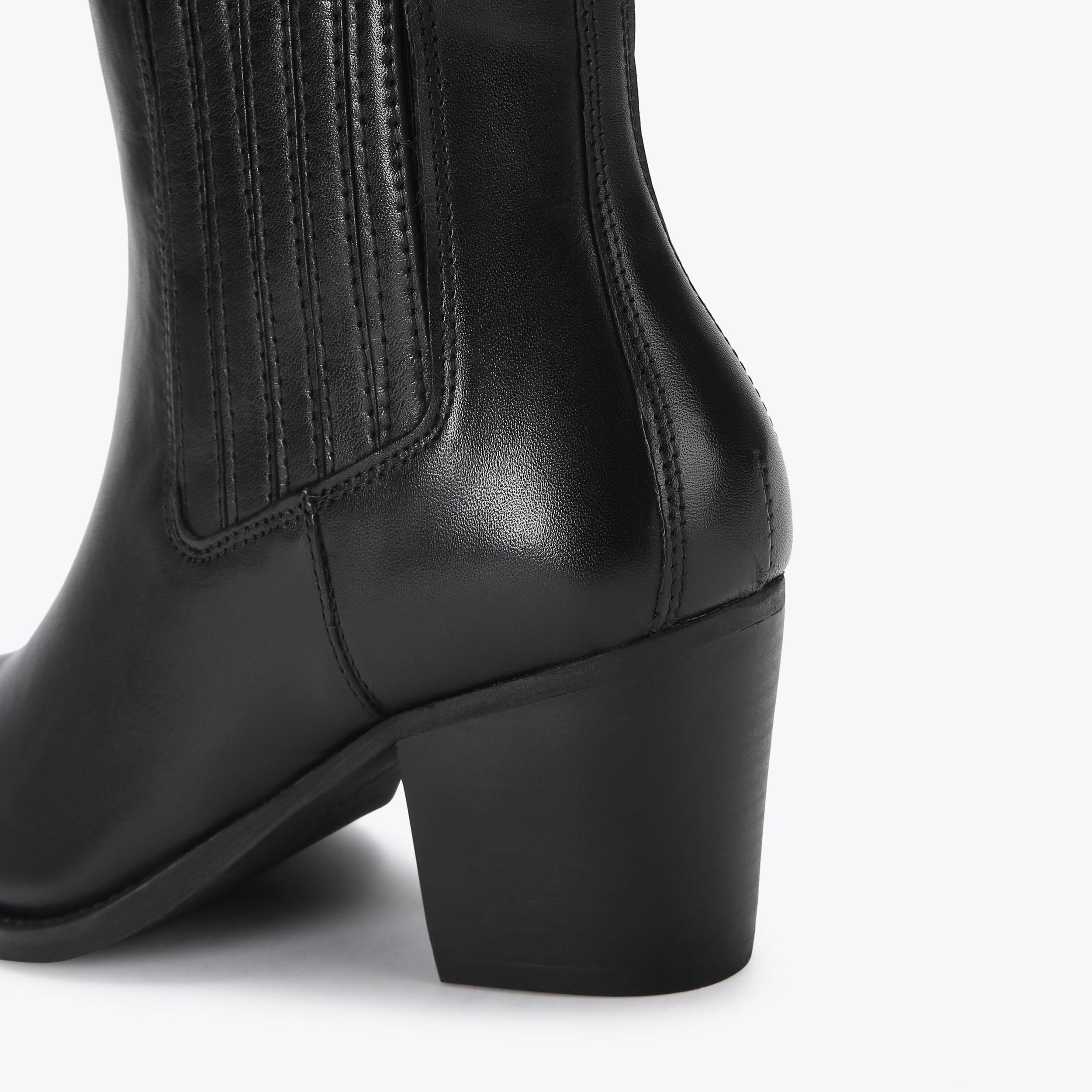 RODEO Black Leather Cowboy Boot by CARVELA