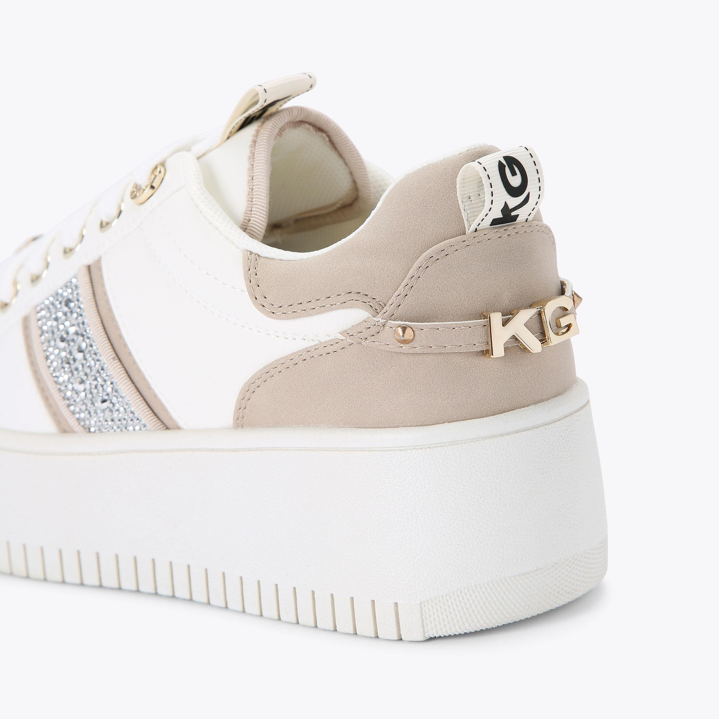 LESLIE GEM Bone Lace Up Trainer by KG KURT GEIGER