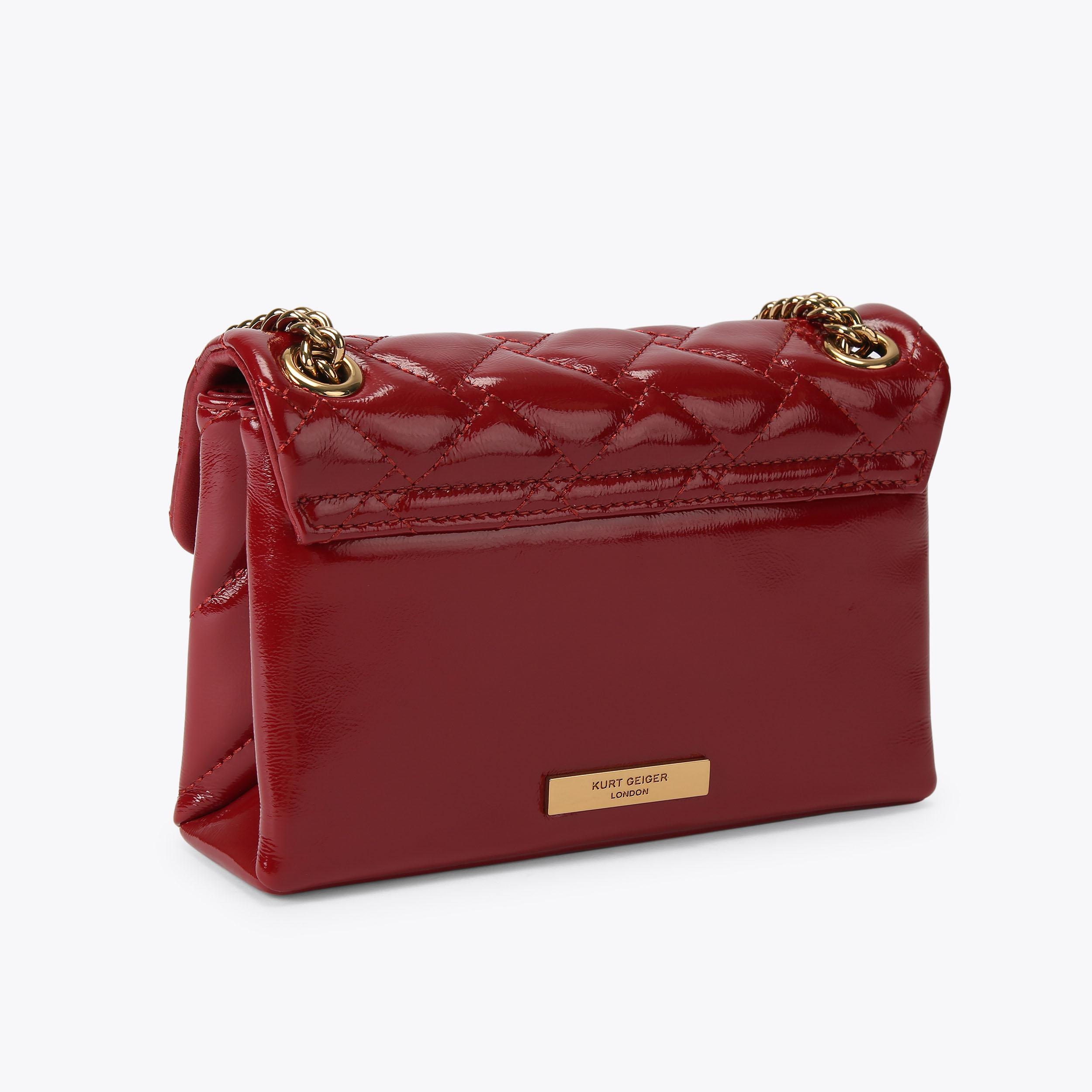 LEATHER MINI KENSINGTON Red Patent Cross Body Bag by KURT GEIGER LONDON