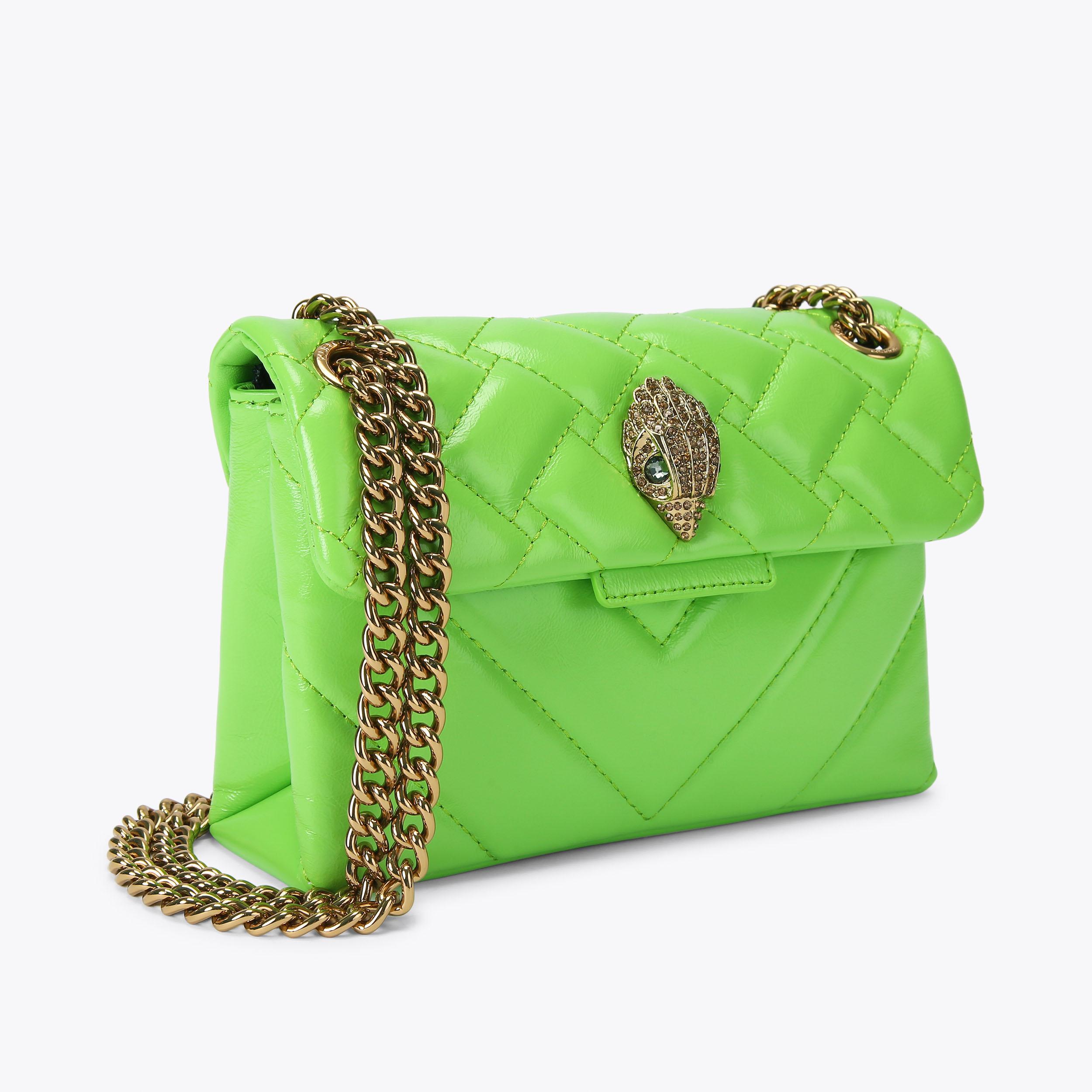 LEATHER MINI KENSINGTON Lime Green Cross Body Bag by KURT GEIGER LONDON