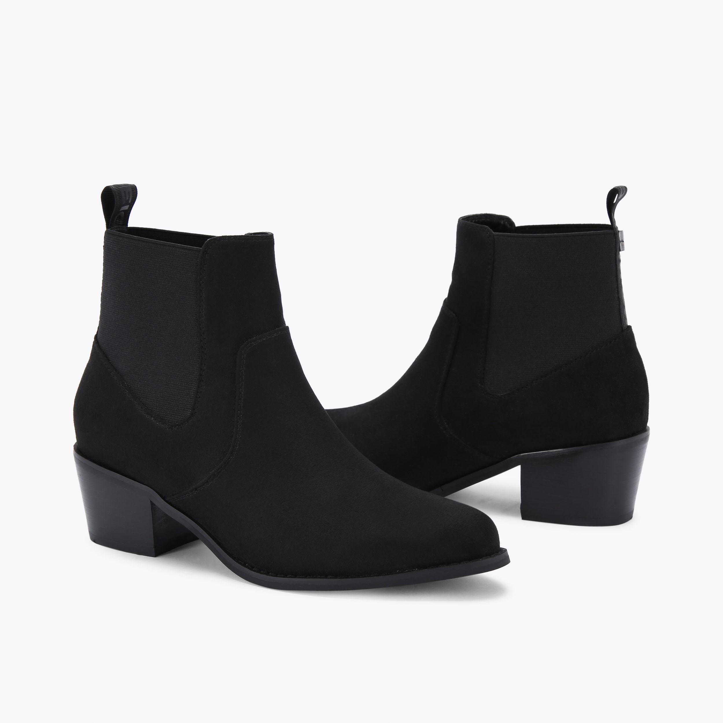 TRUDY Black Suedette Ankle Boot by KG KURT GEIGER