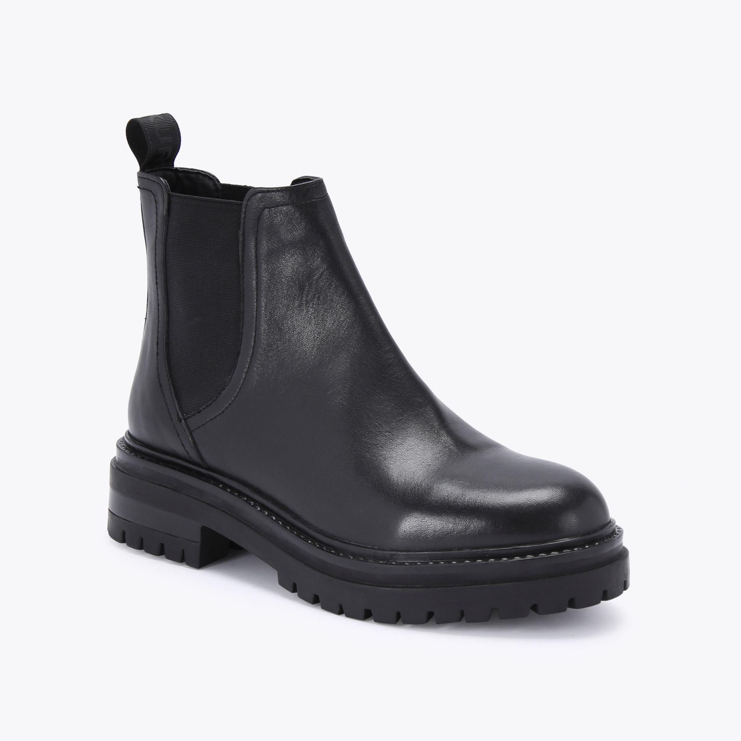 TASHA Black Leather Chelsea Boots by KG KURT GEIGER