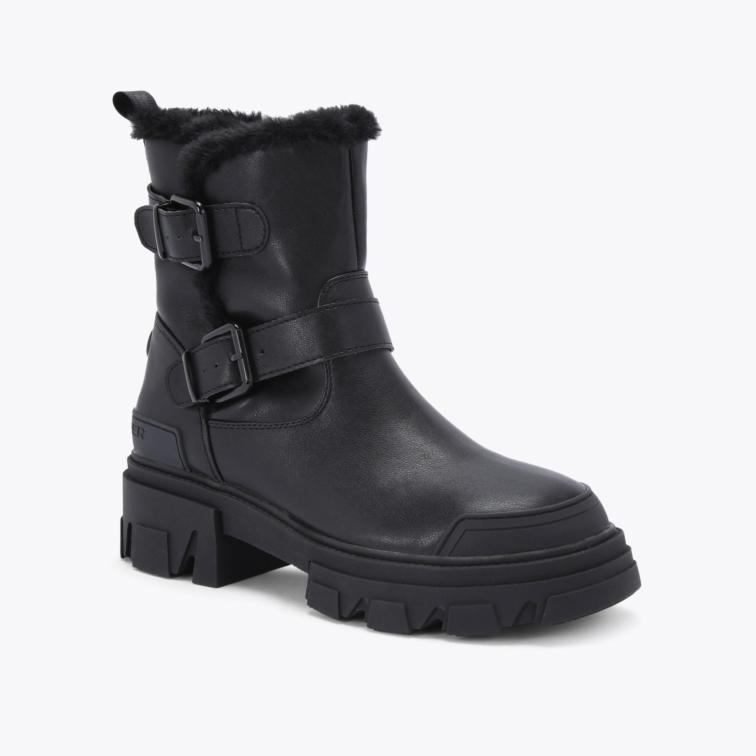 Kurt geiger black store biker boots