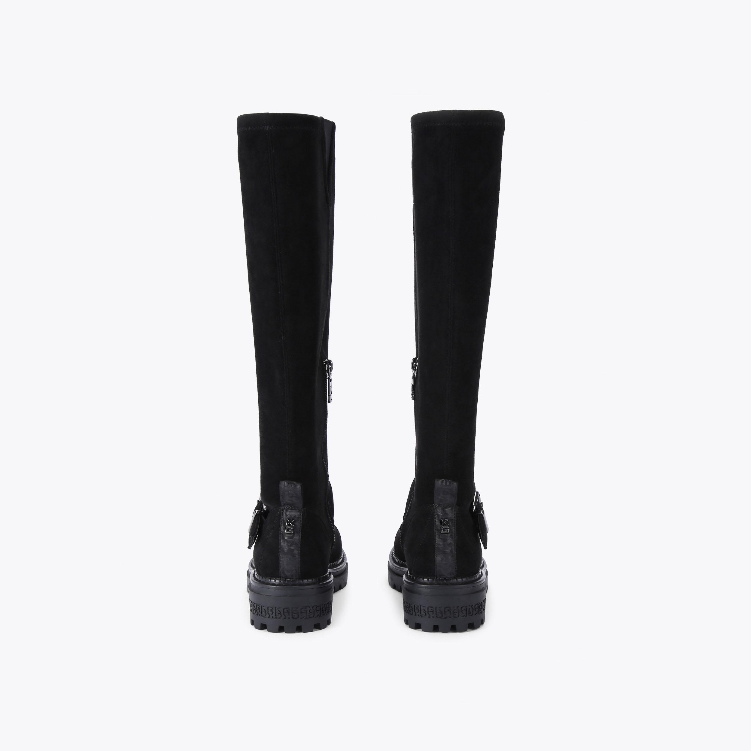 TAMARA Black Microsuede Boots by KG KURT GEIGER