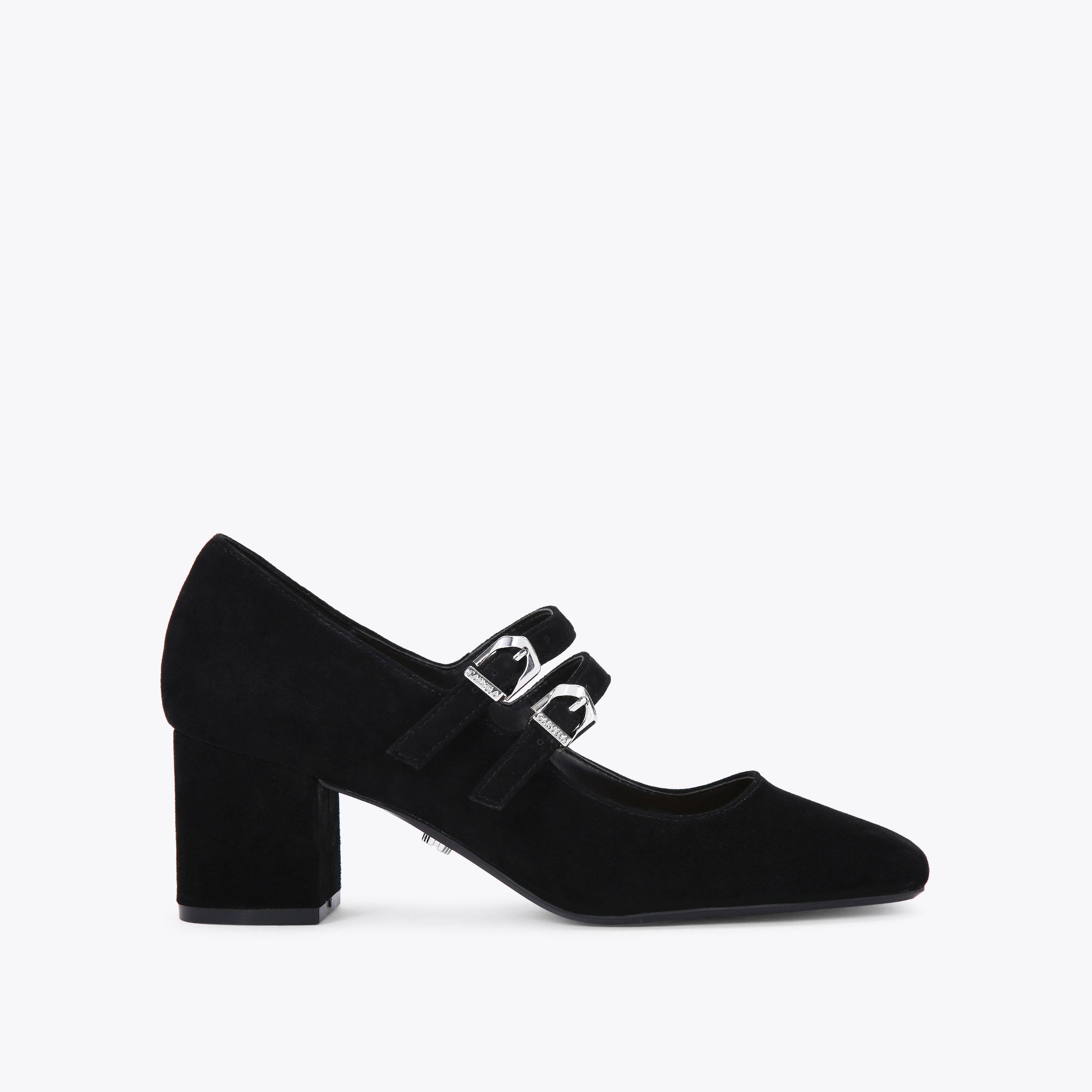 HARPER Black Suede Mary Jane Shoes by CARVELA