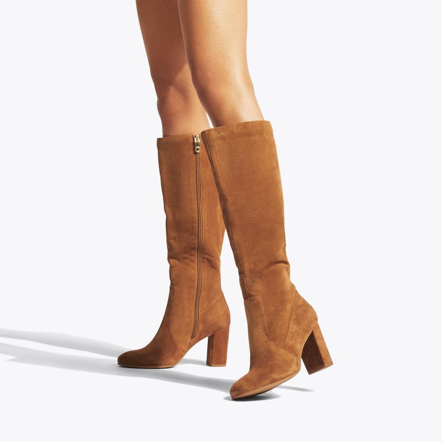 Brown suede long boots best sale